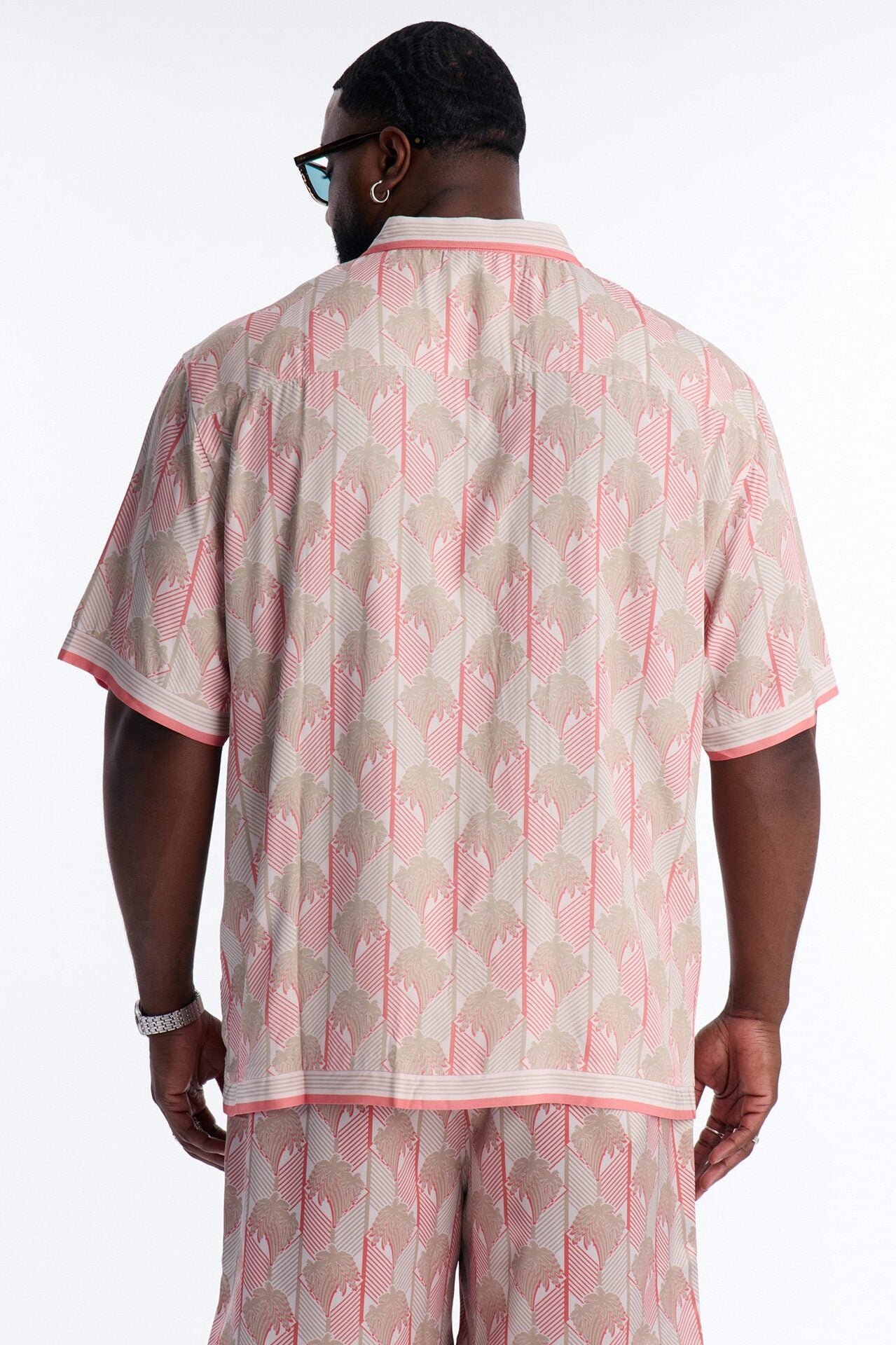 Crimson Palms Button Up Shirt - Red image 8