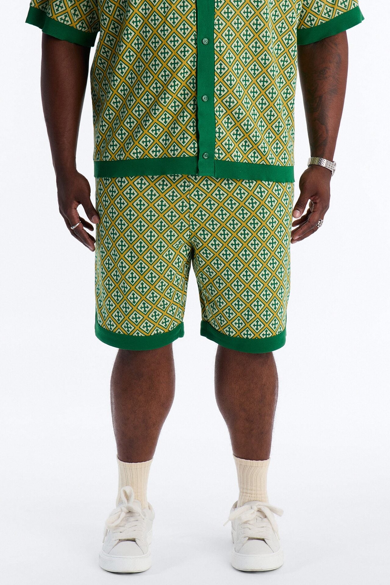 Relaxed Tunis Medina Jacquard Short - Green image 5