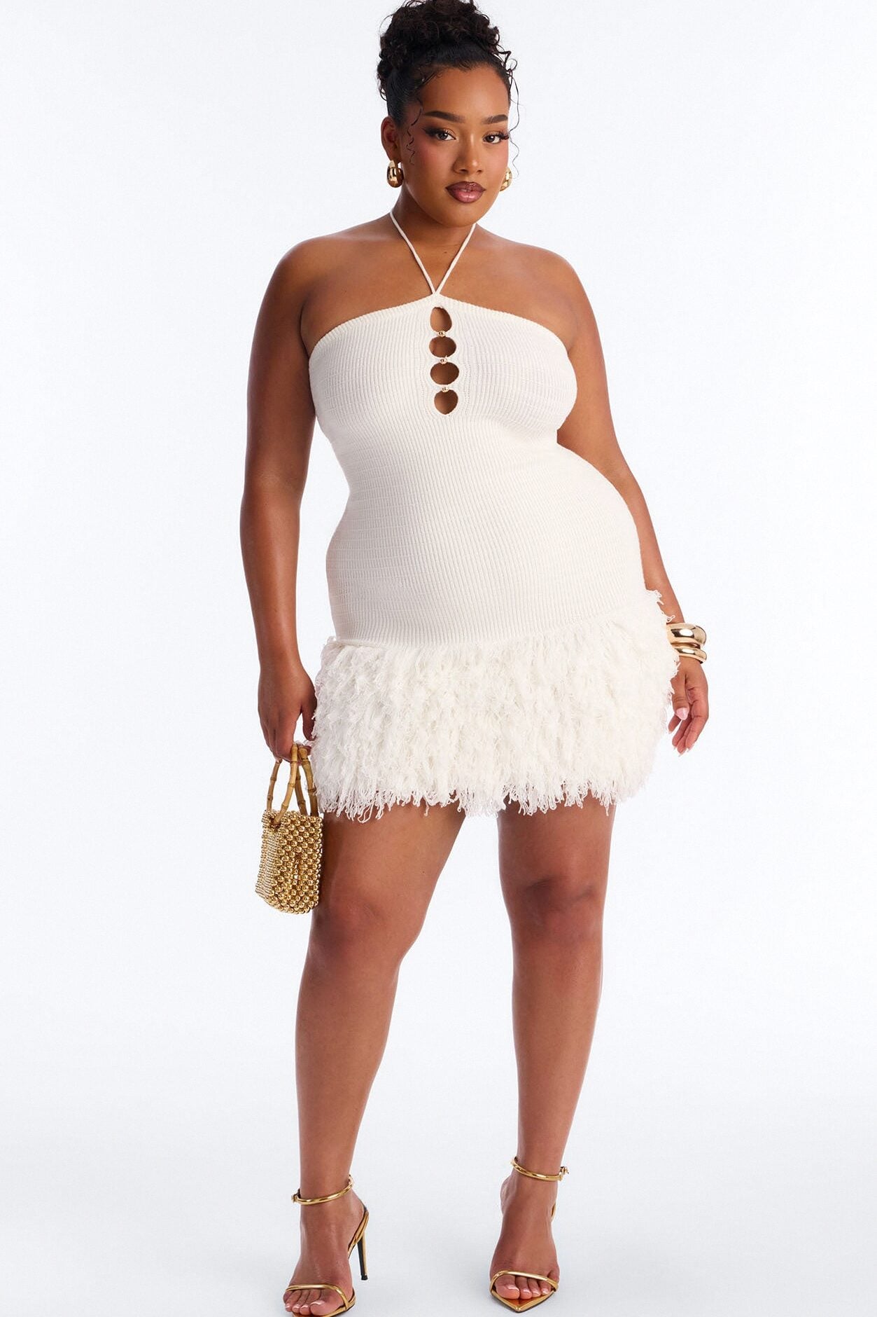 Zadie Sleeveless Fringe Sweater Mini Dress - White image 6