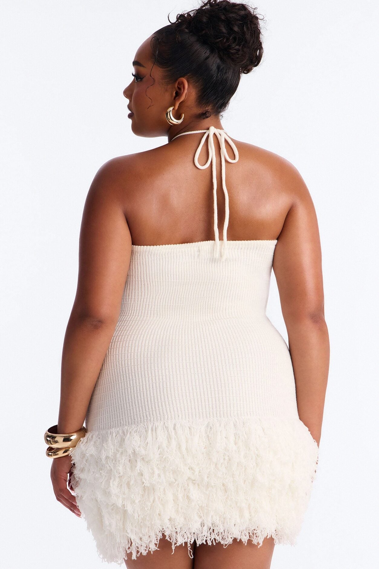 Zadie Sleeveless Fringe Sweater Mini Dress - White image 8