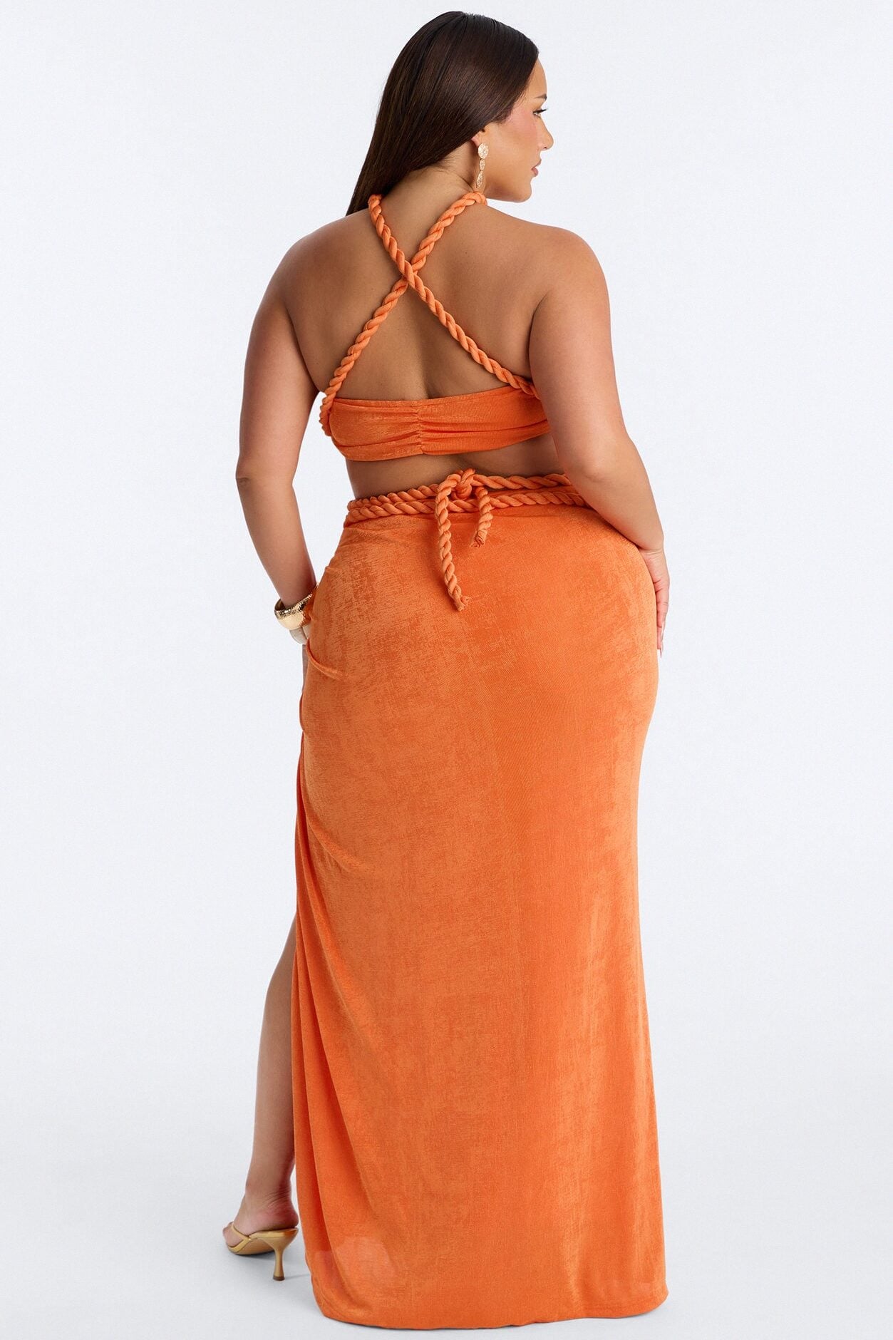 Tied To You Maxi Skirt Set - Orange image 8