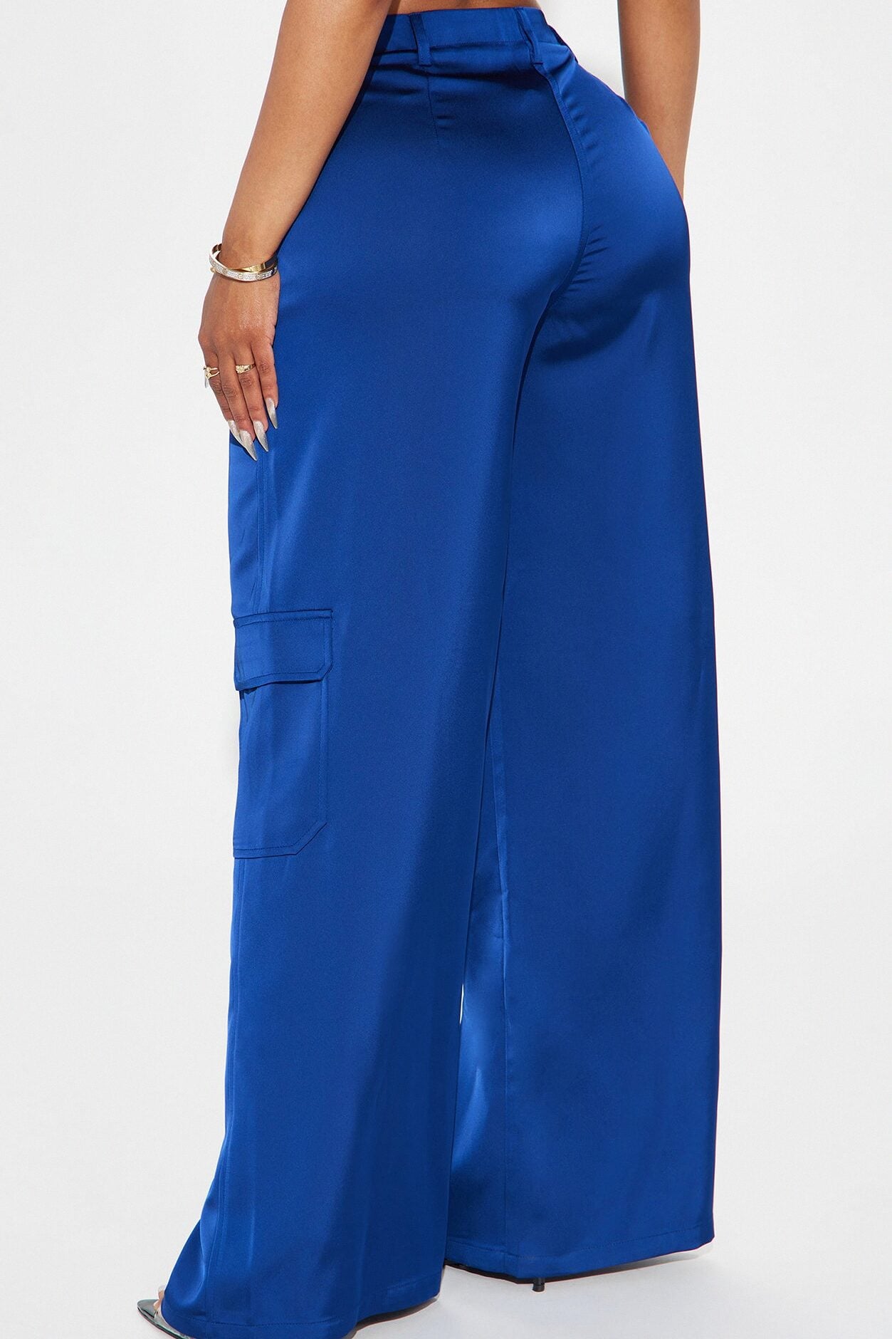 Pretty Girl Satin Cargo Pant - Navy image 6