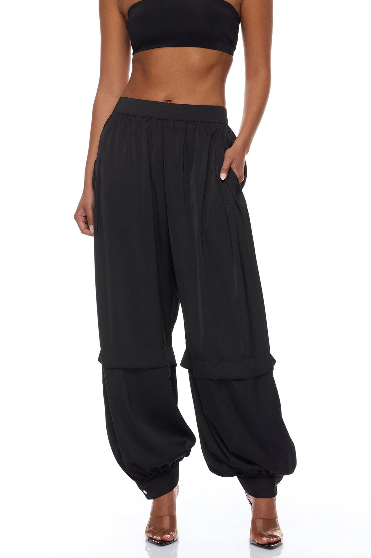 Cathryn Satin Balloon Pant - Black image 2