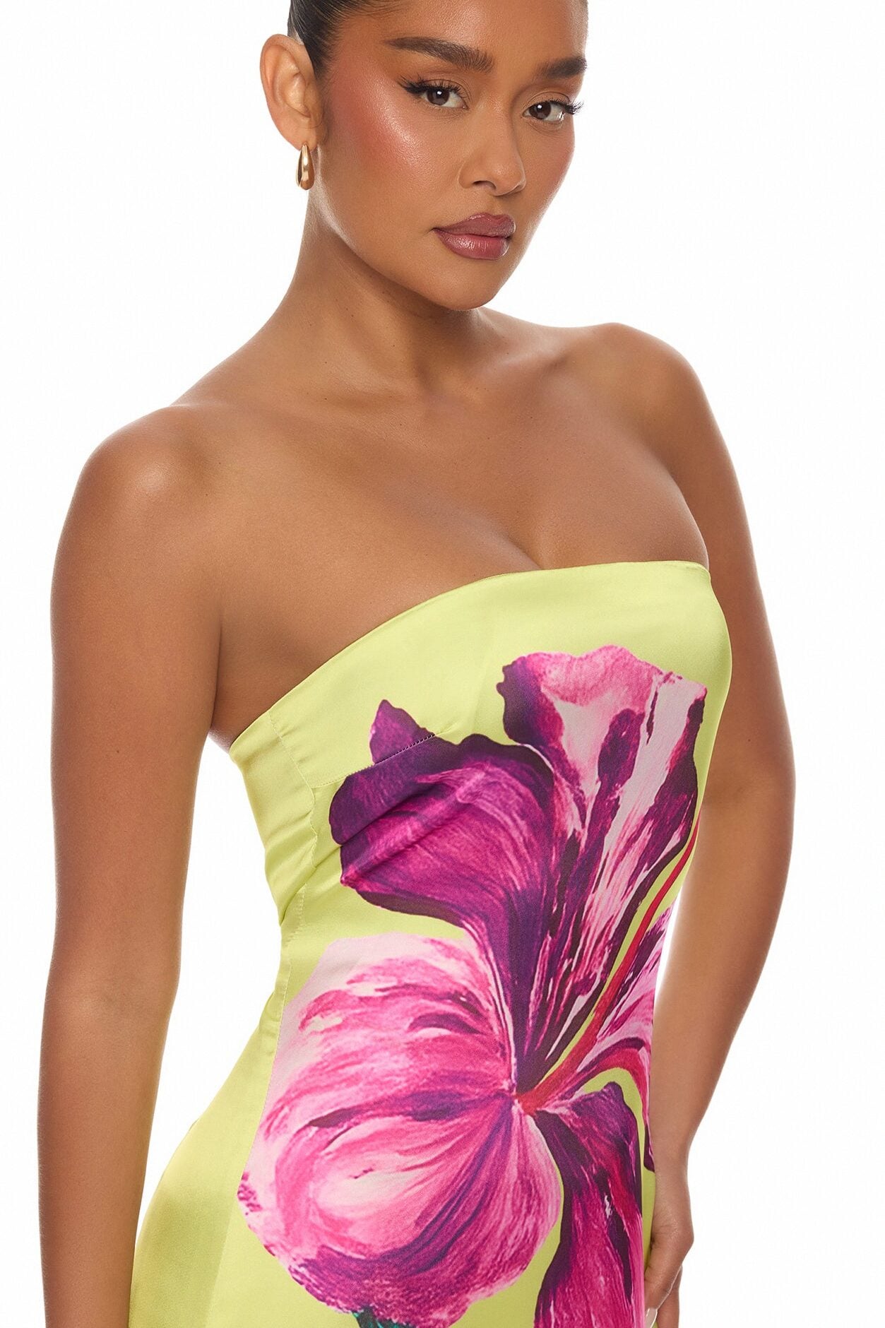 Raelynne Strapless Satin Maxi Dress - Lime image 7