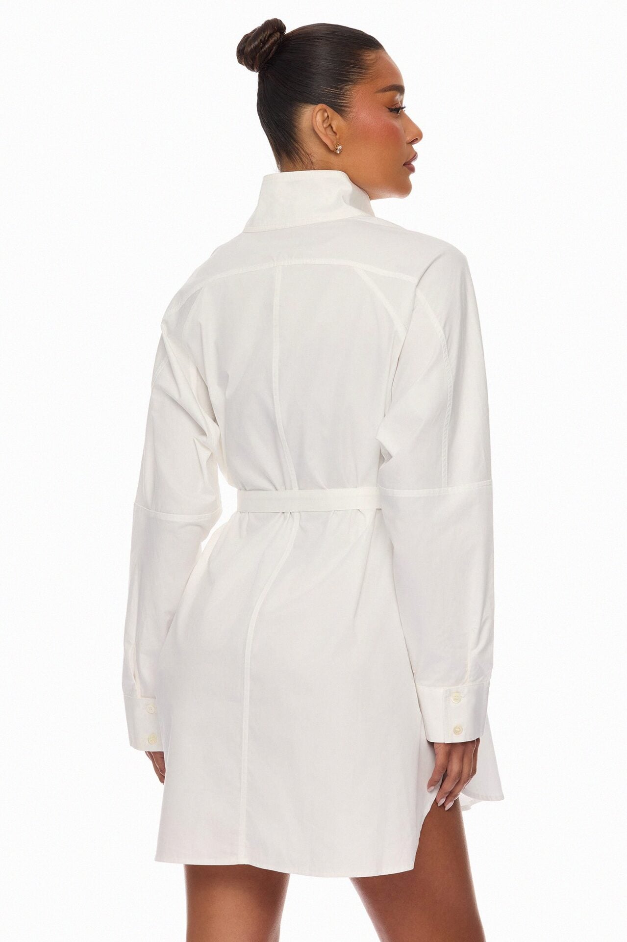 Ysabelle Belted Mini Shirt Dress - White image 3