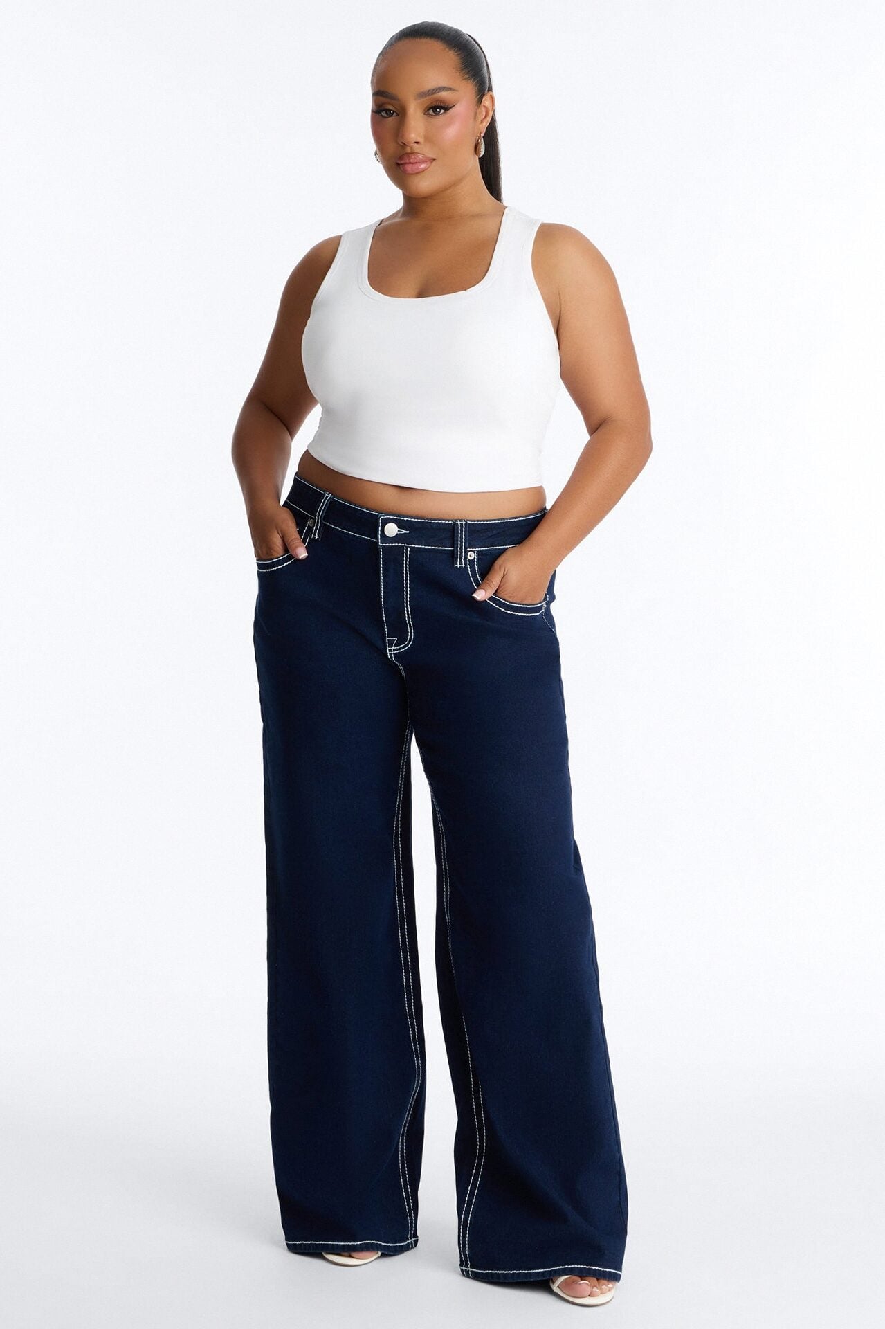 Keep It Simple Baggy Jeans - Dark Wash image 1