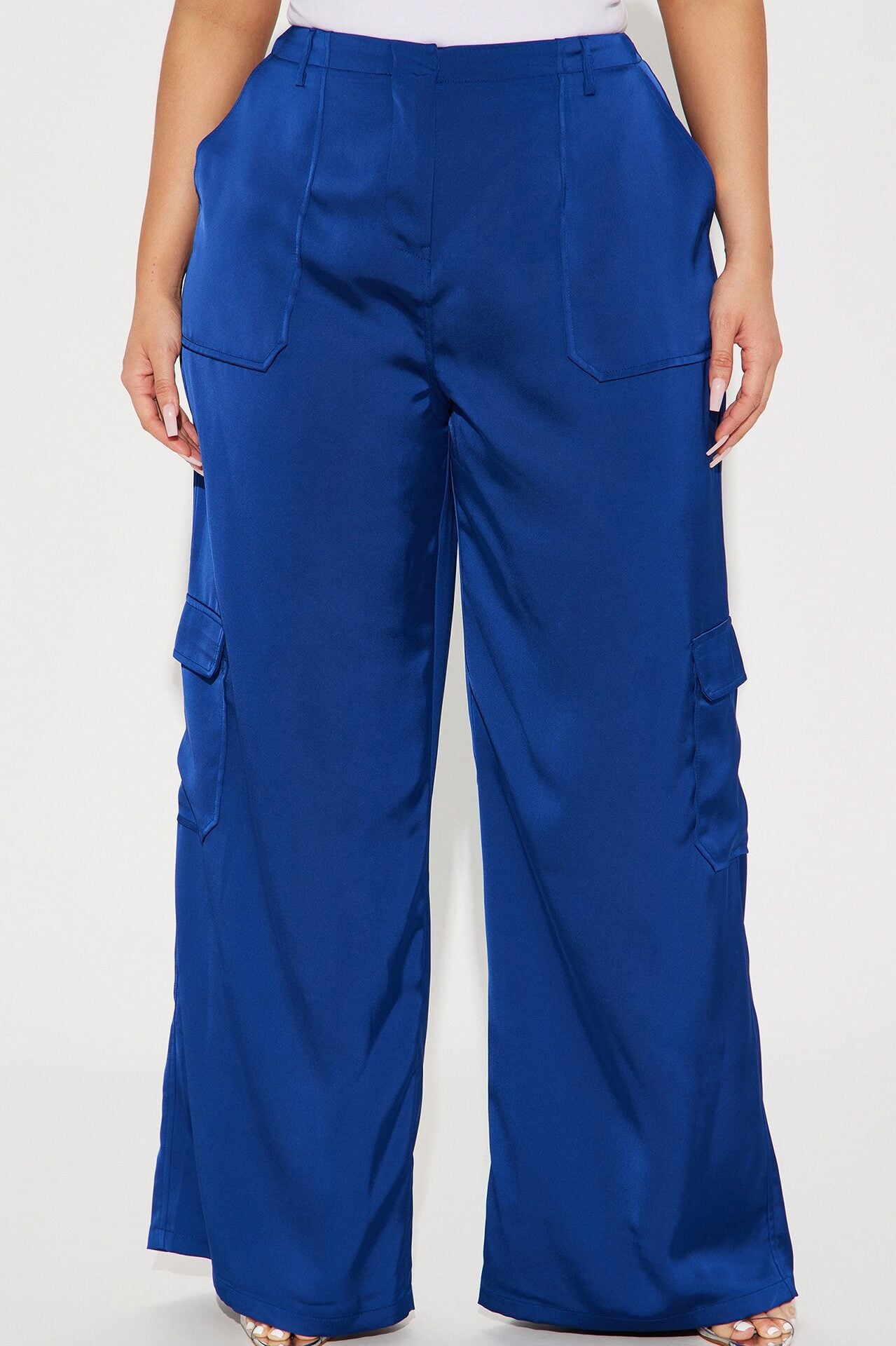 Pretty Girl Satin Cargo Pant - Navy image 2