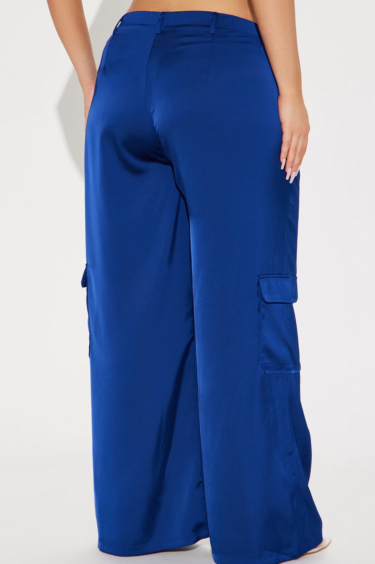 Pretty Girl Satin Cargo Pant - Navy image 3