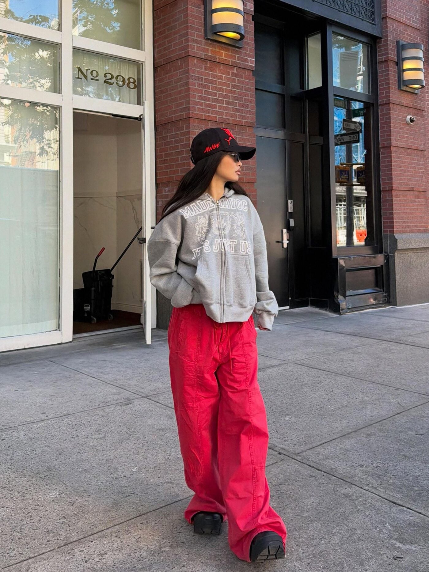 Olivia Wide Leg Jogger - Red image 5