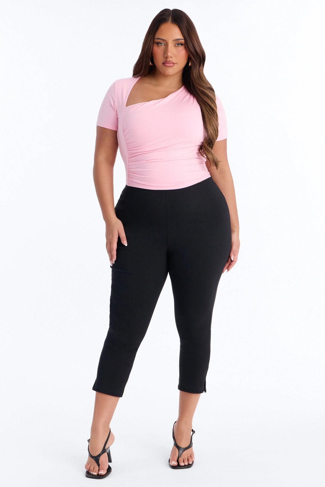 Lost Your Chance Short Sleeve Ruched Top - Pink image 1