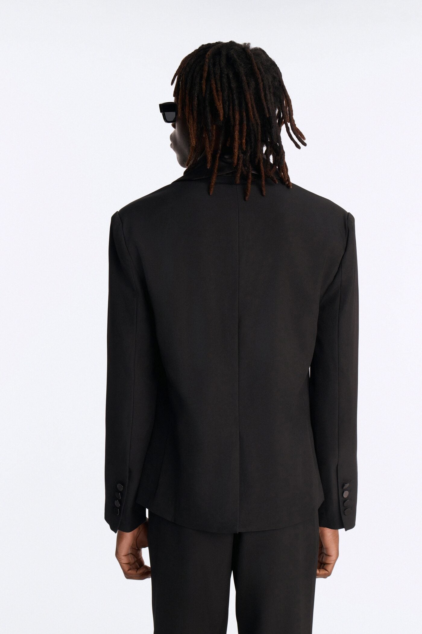 Versailles Luxe Satin Scarf Blazer - Black image 3