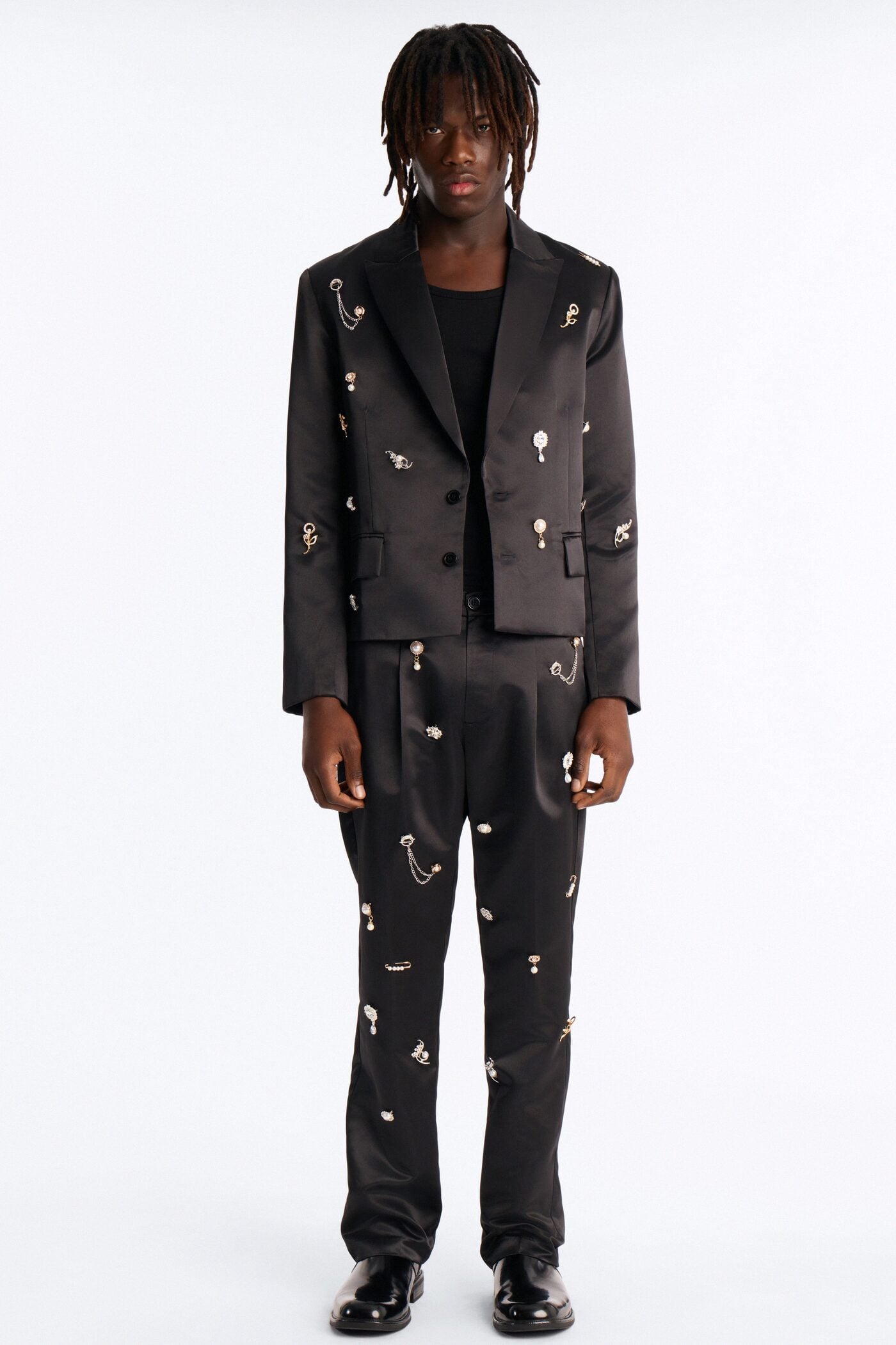 Regal All Over Brooch Relaxed Trouser - Black image 2