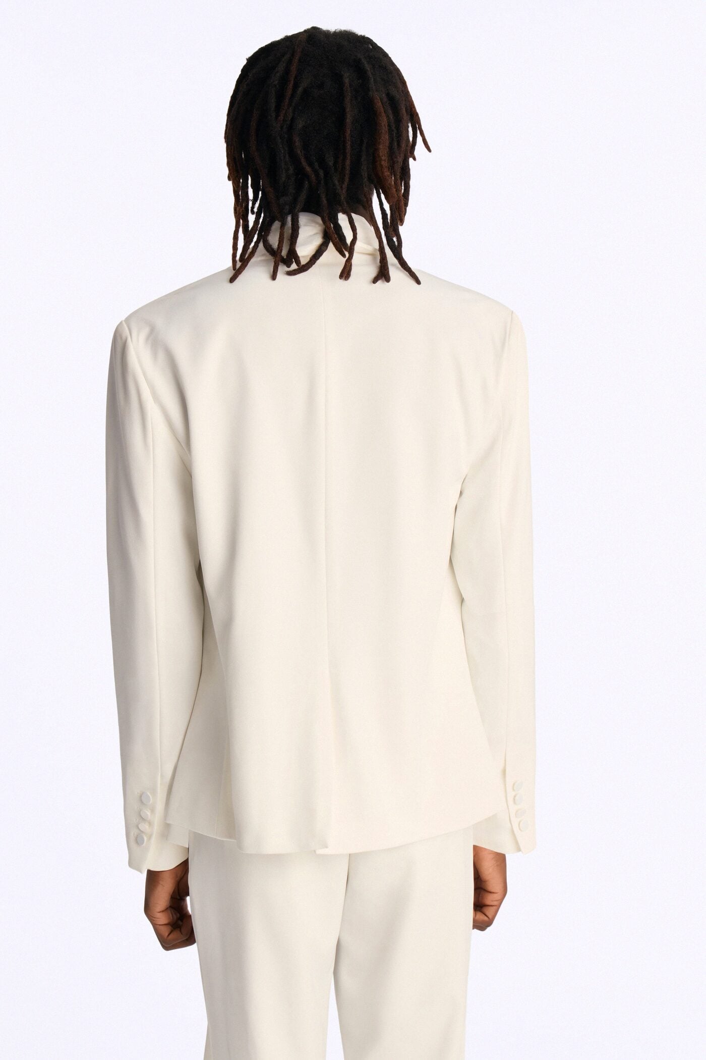 Versailles Luxe Satin Scarf Blazer - Cream image 4