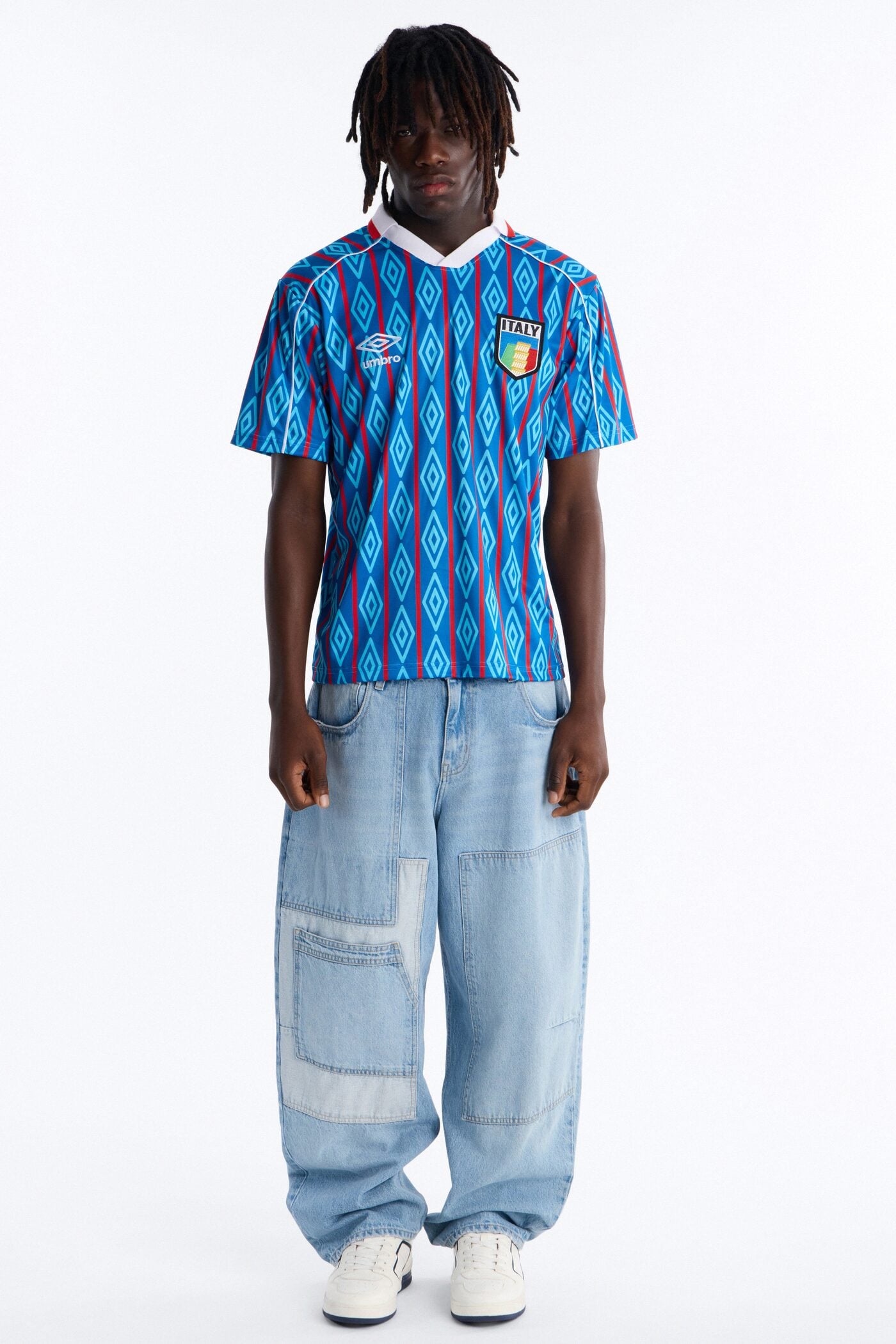 Umbro Italia Collar Soccer Jersey - Blue image 2