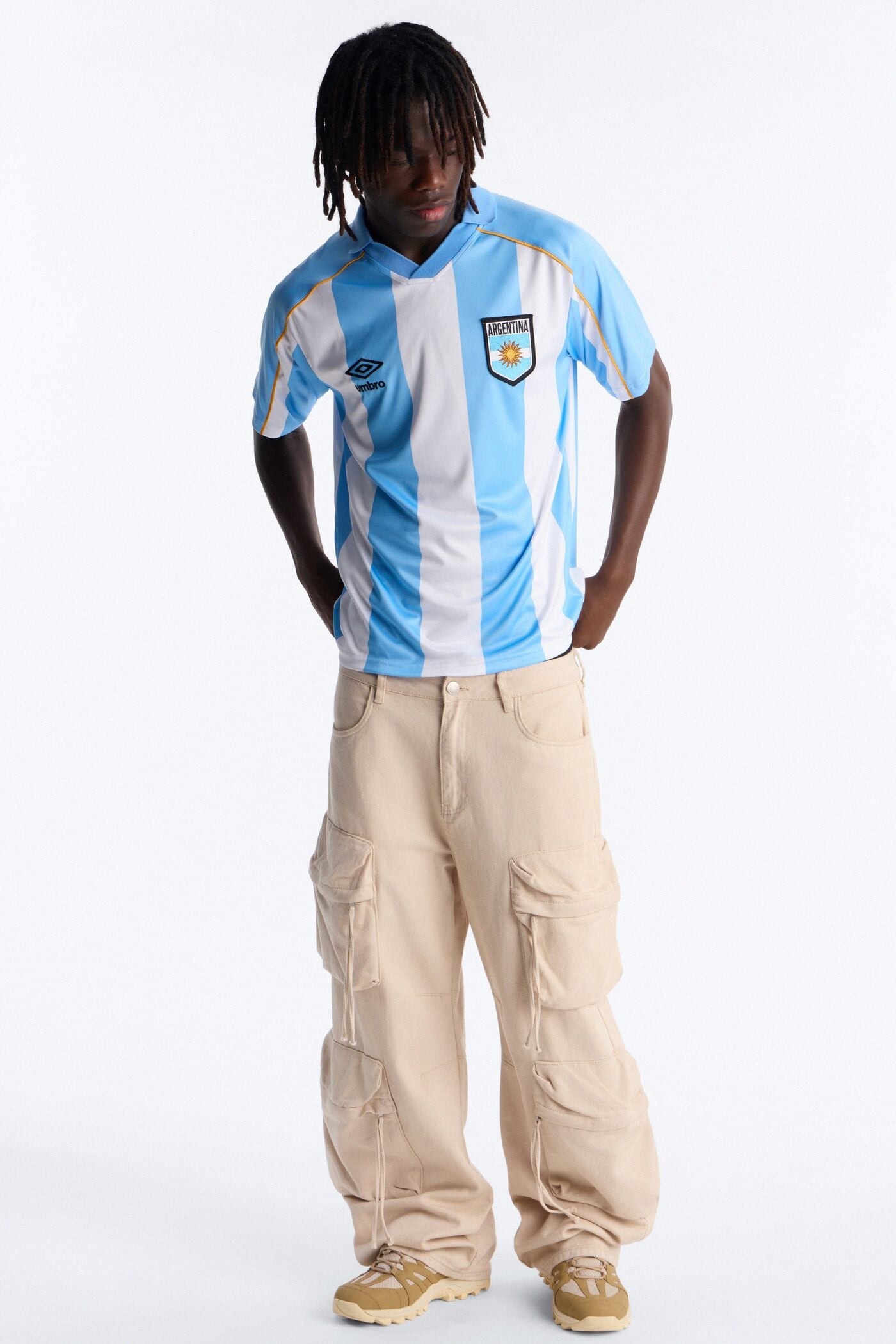 Umbro Argentina Collar Soccer Jersey - Blue image 2