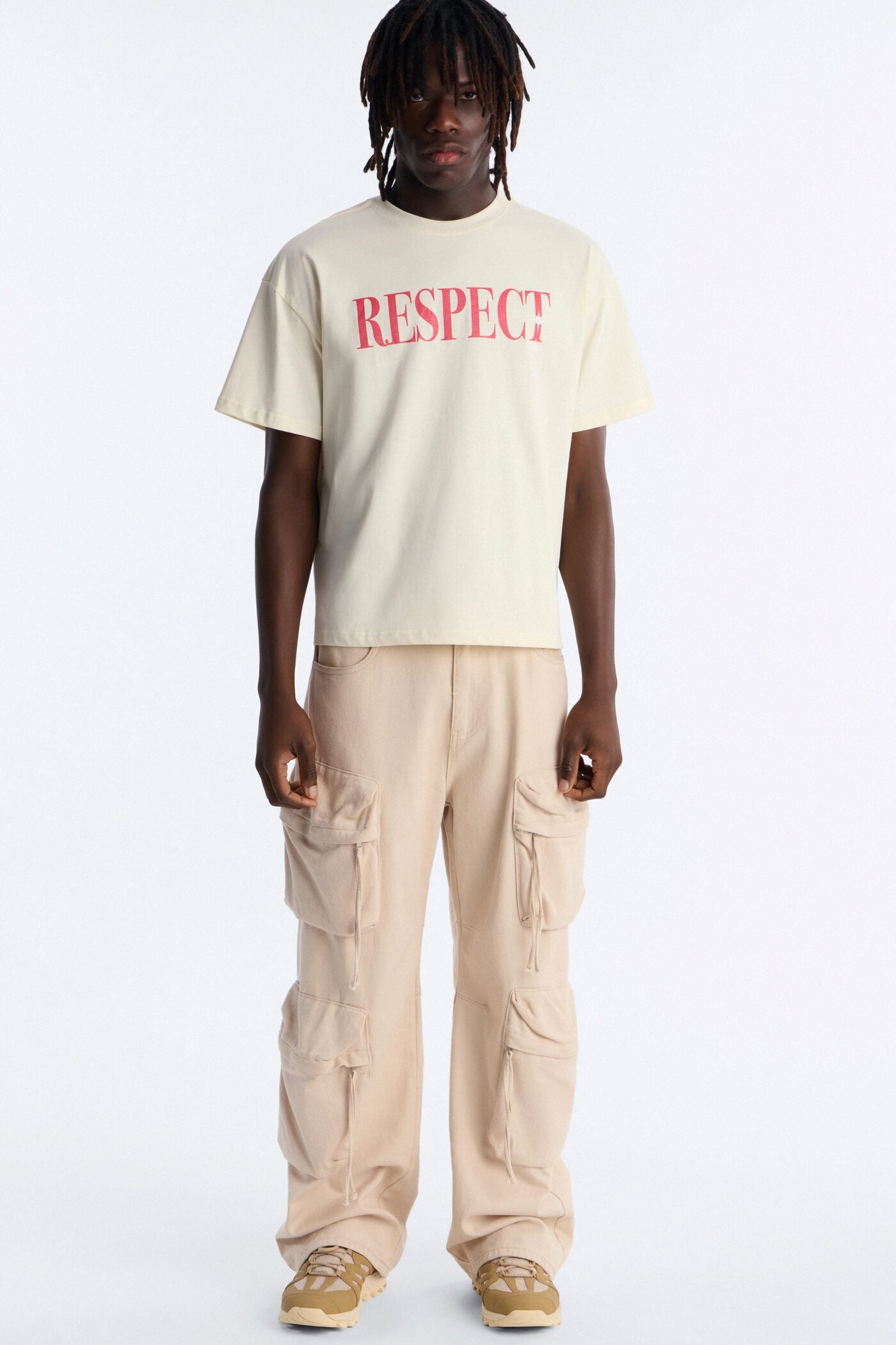 Luke 6:31 Foil Heavy Weight Oversized Short Sleeve Tee - Cream image 2
