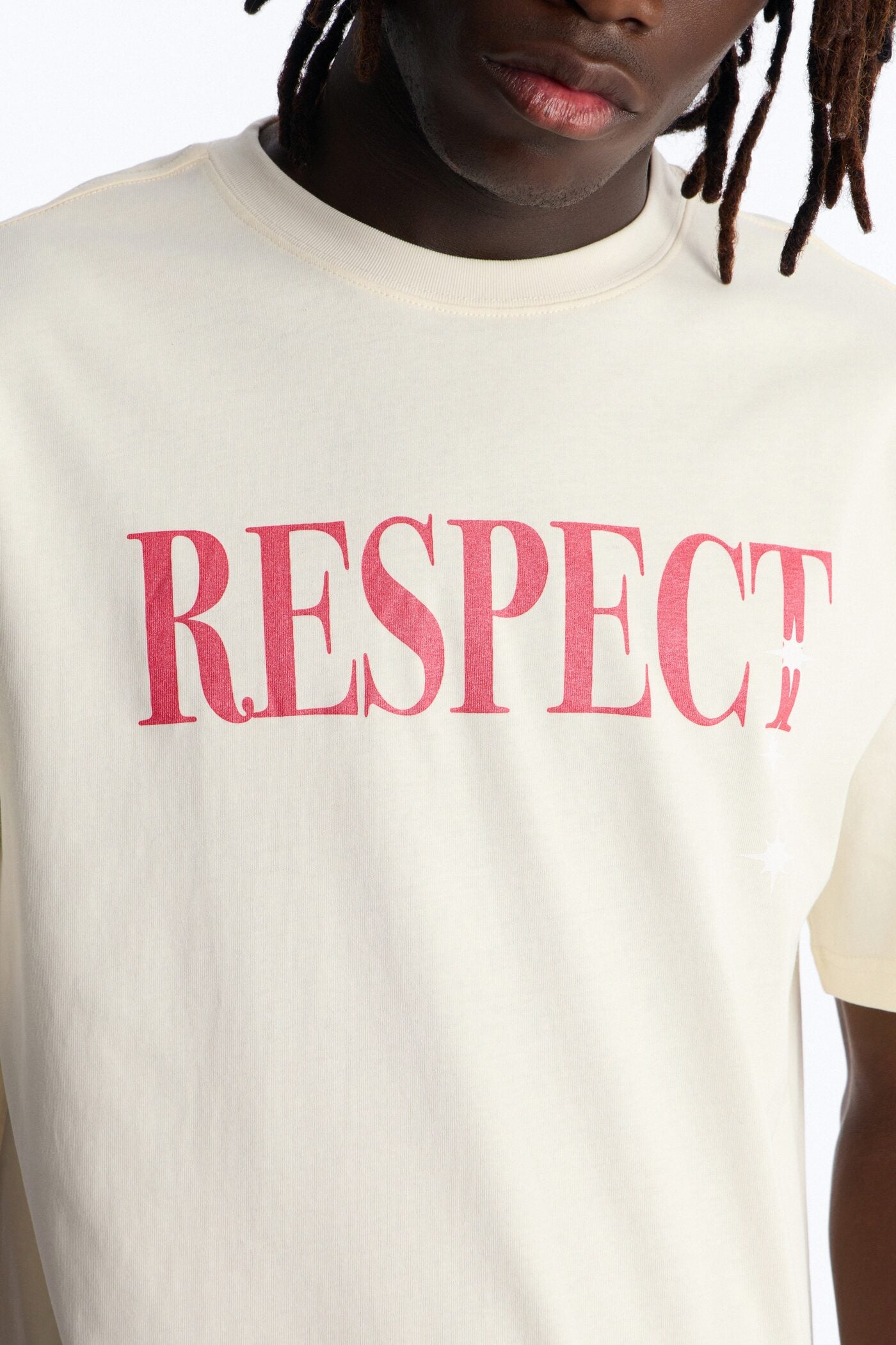 Luke 6:31 Foil Heavy Weight Oversized Short Sleeve Tee - Cream image 4