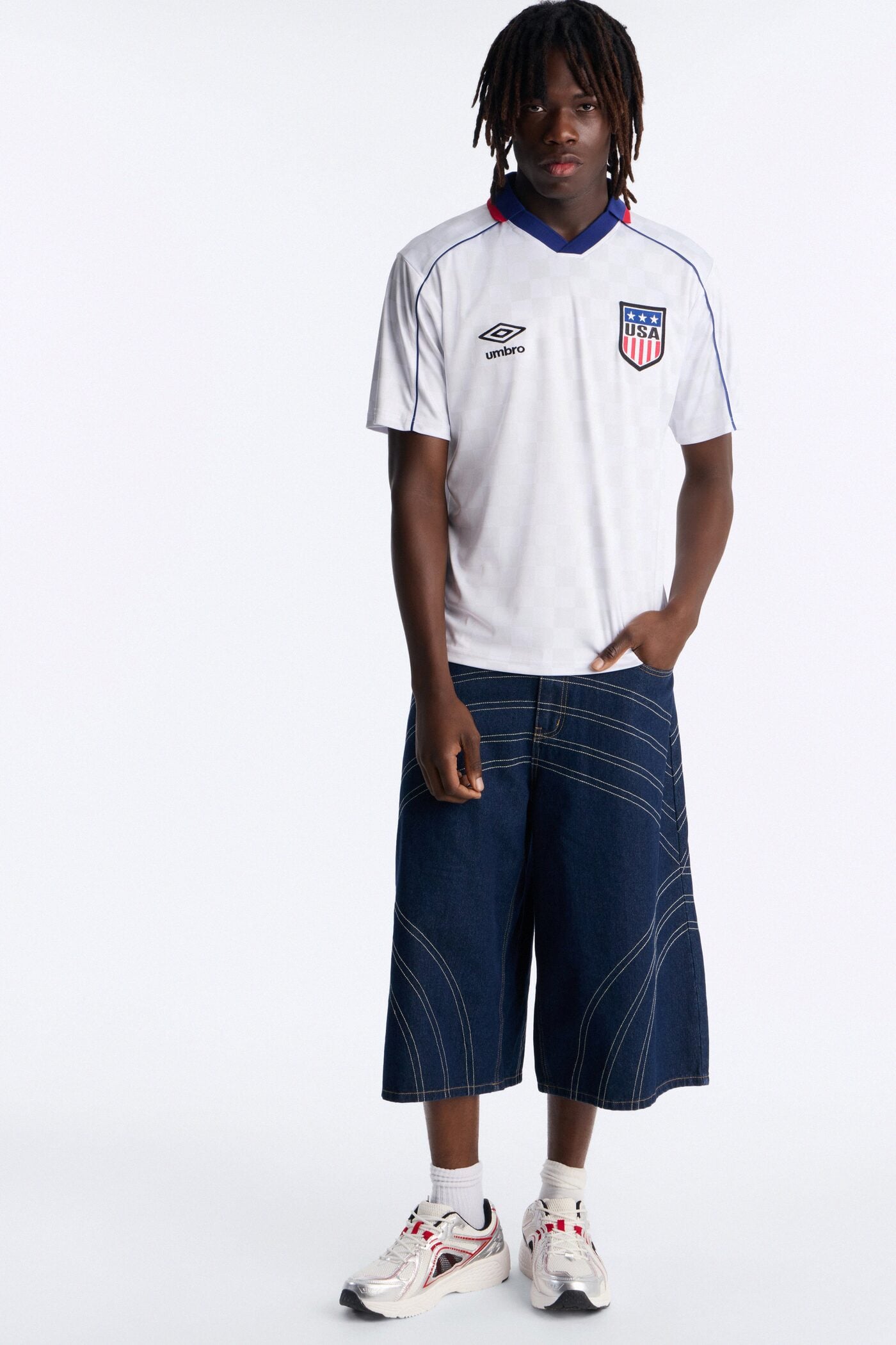 Umbro USA Collar Soccer Jersey - White image 2
