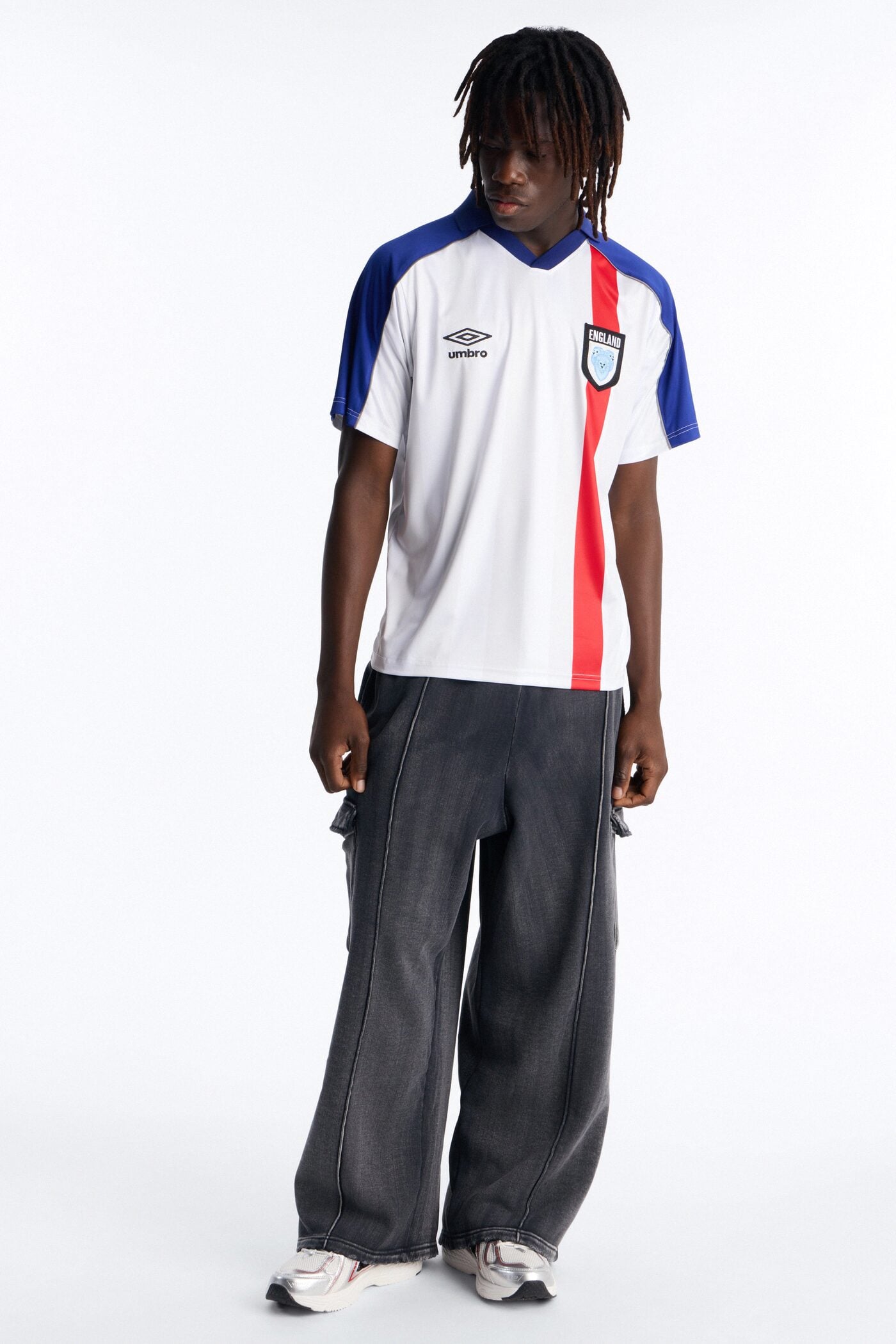 Umbro England Collar Soccer Jersey - White image 2