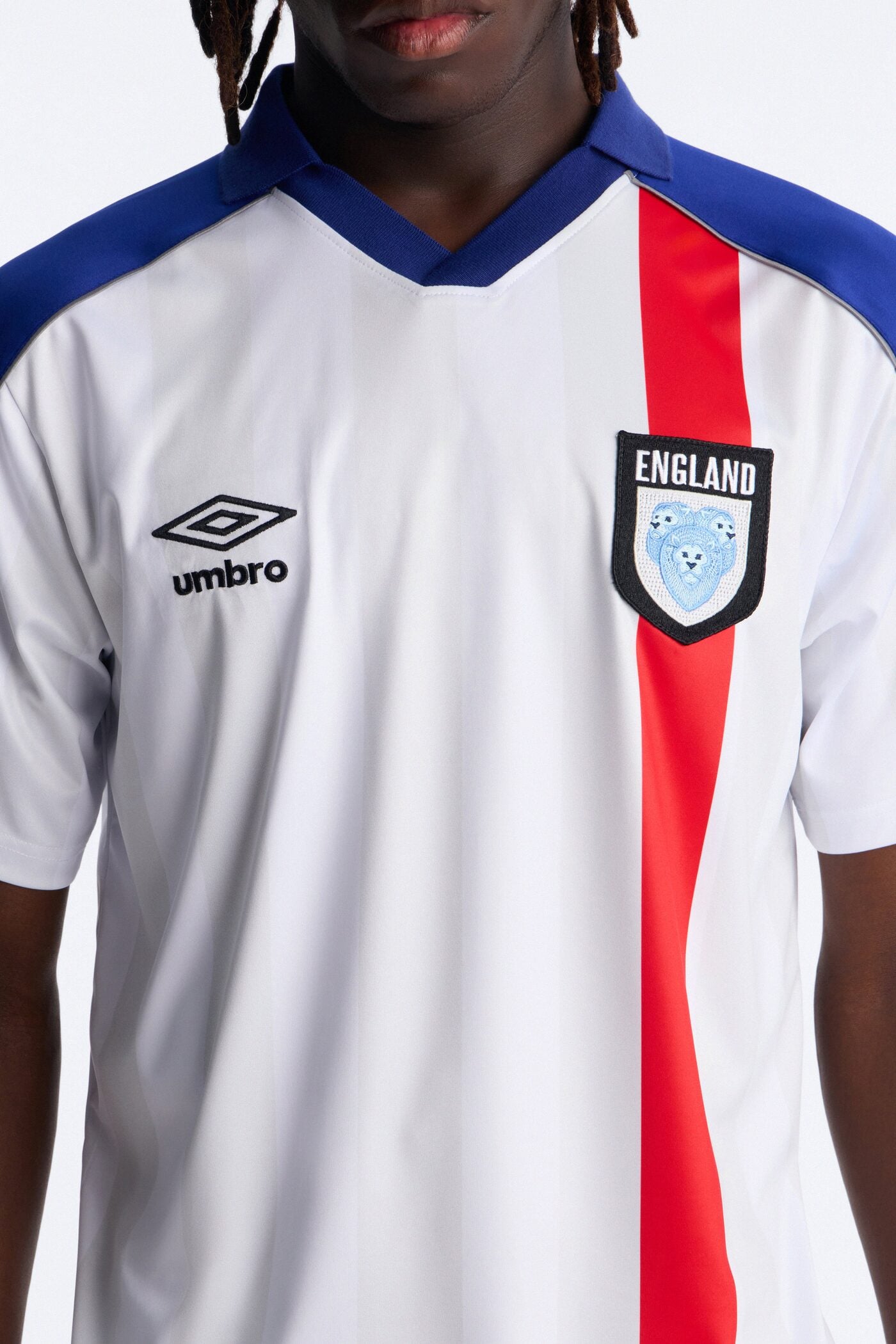 Umbro England Collar Soccer Jersey - White image 3