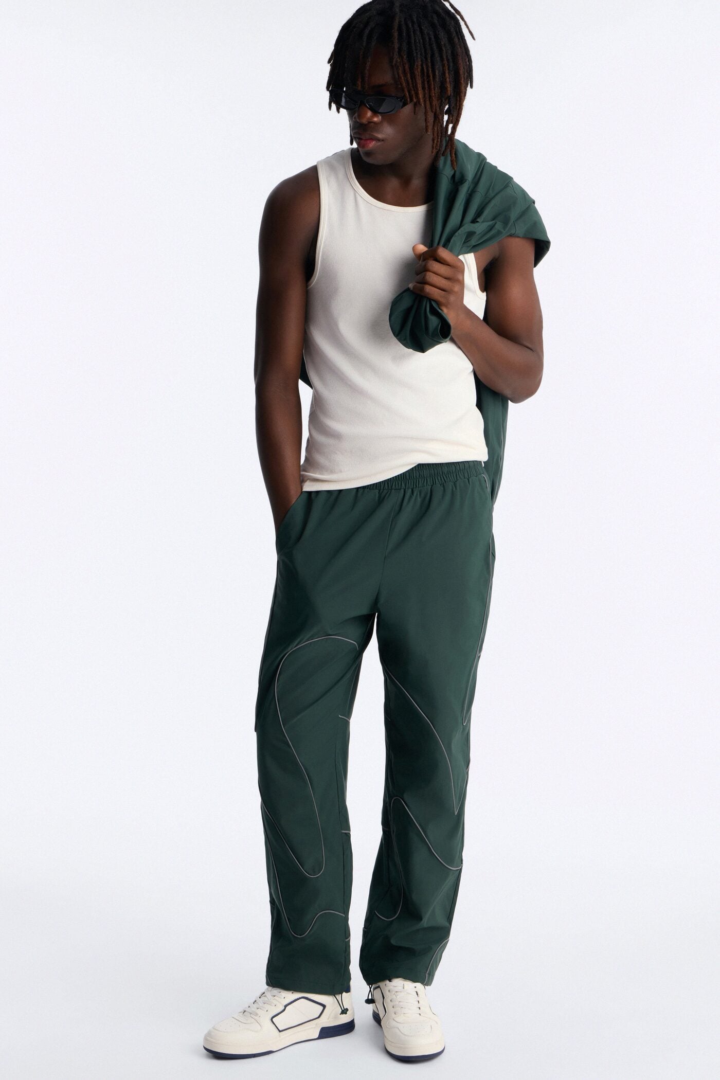 Straight Futuristic Mode Track Pant - Hunter Green image 2