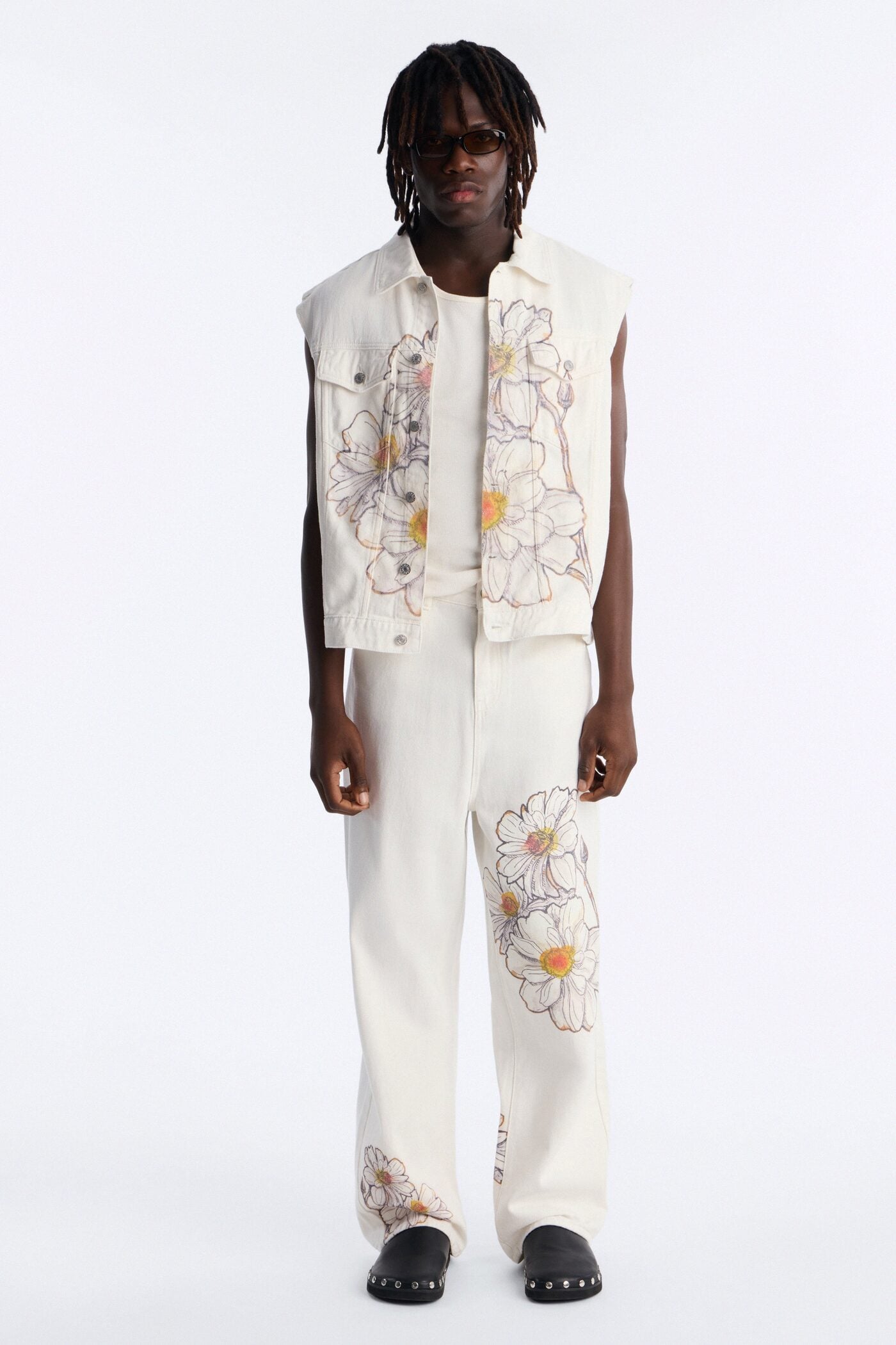Maison Flora Trucker Vest - White image 2