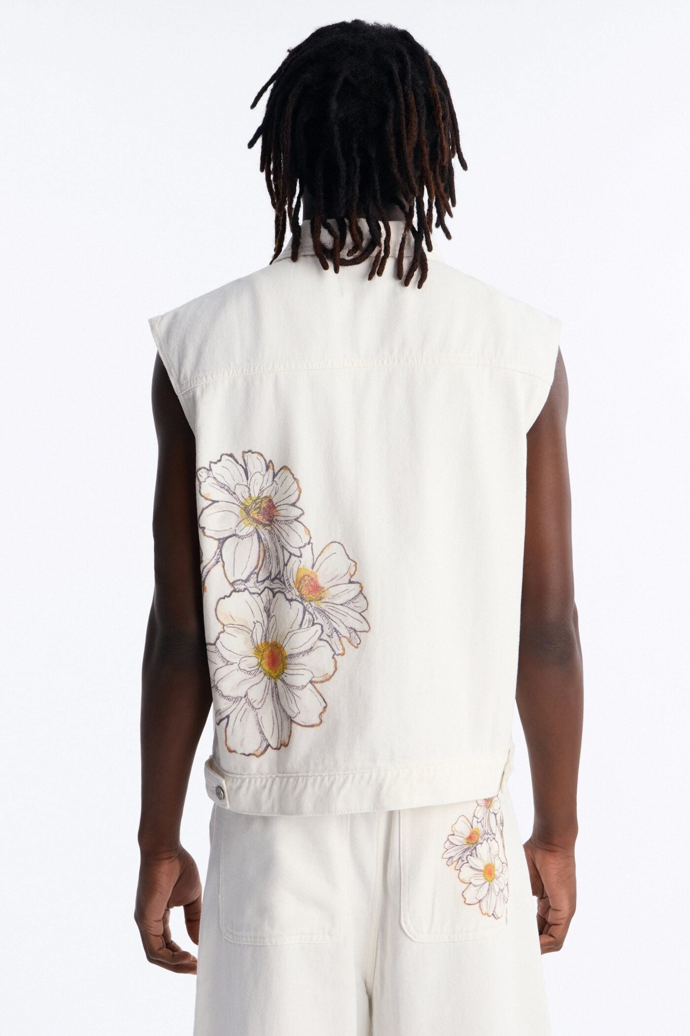 Maison Flora Trucker Vest - White image 4