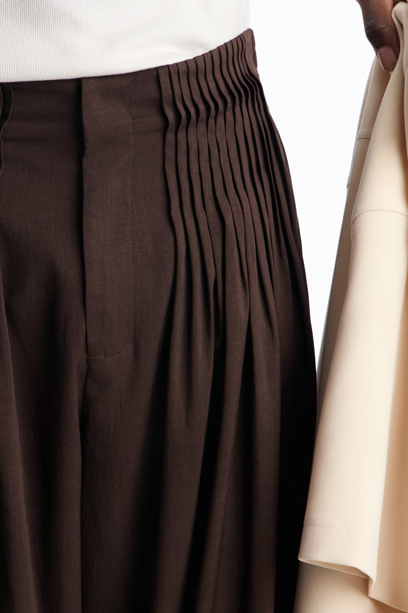 Baggy Tuxedo Pleated Trouser - Dark Brown image 3