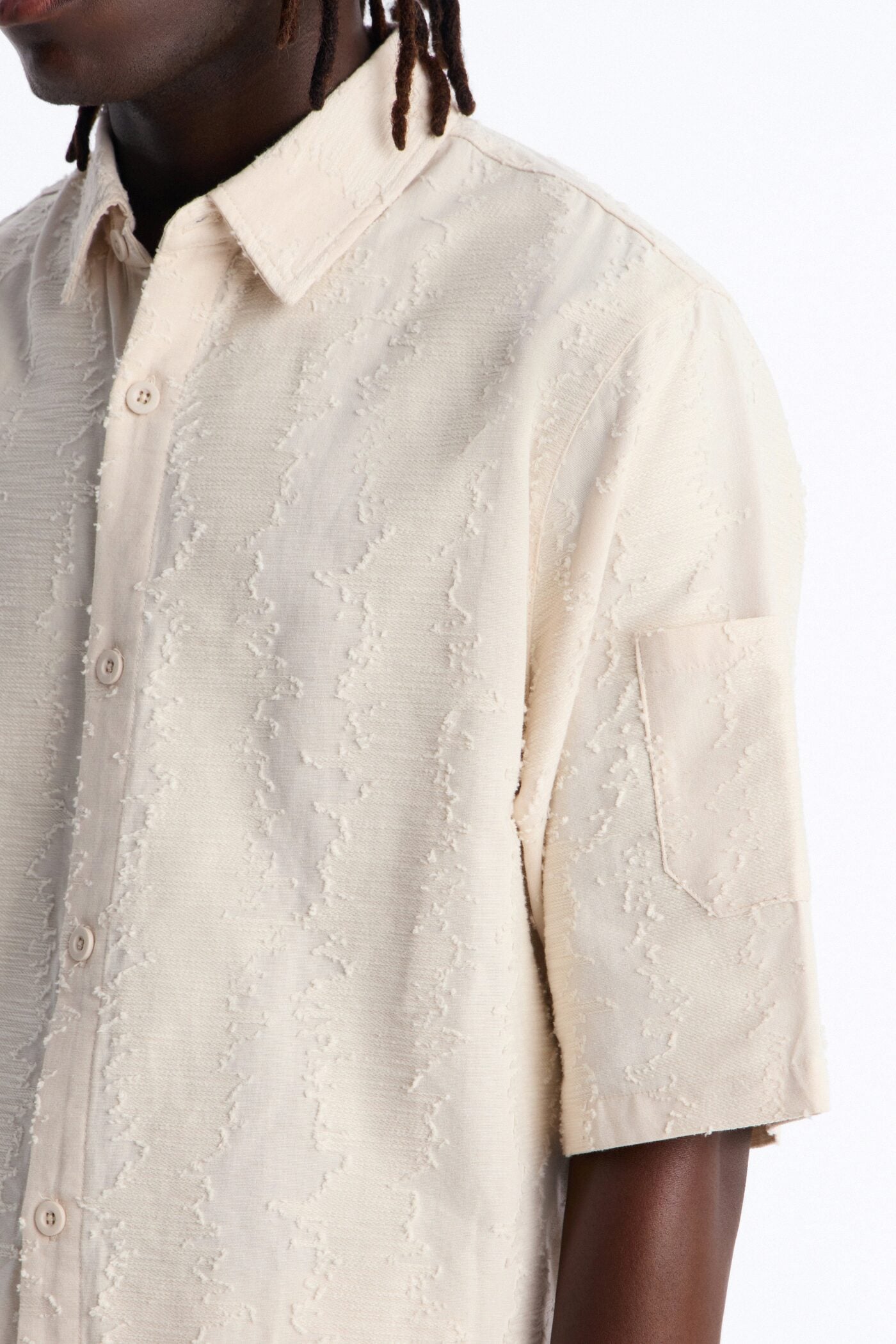Cropped Sands Of Time Button Up Shirt - Oatmeal image 3