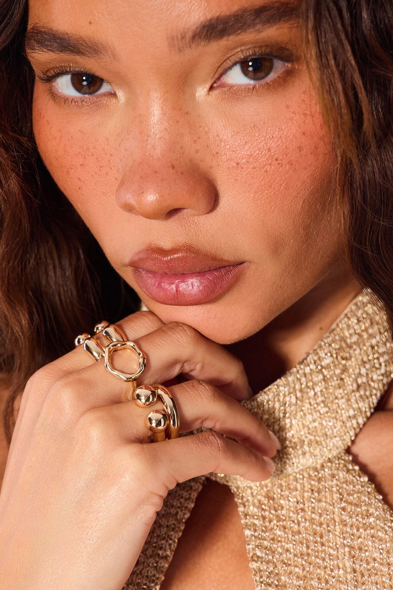 Miss Me 3 Piece Ring Set - Gold image 2