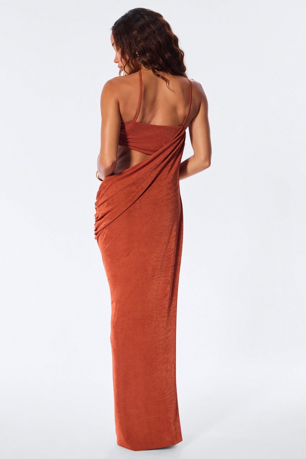 Heatwave Slinky Maxi Dress - Rust image 4