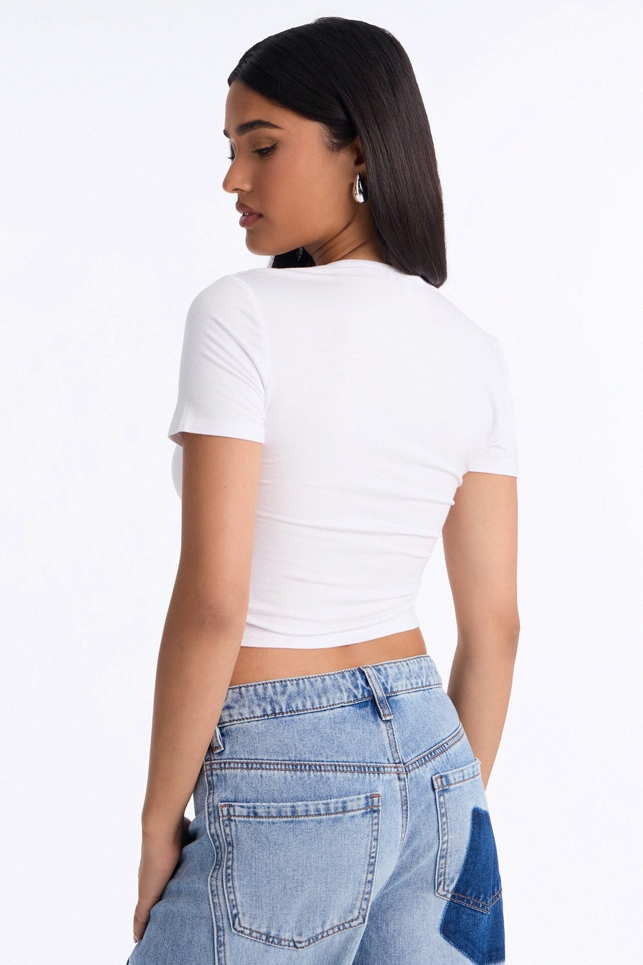 Lost Your Chance Short Sleeve Ruched Top - White image 4
