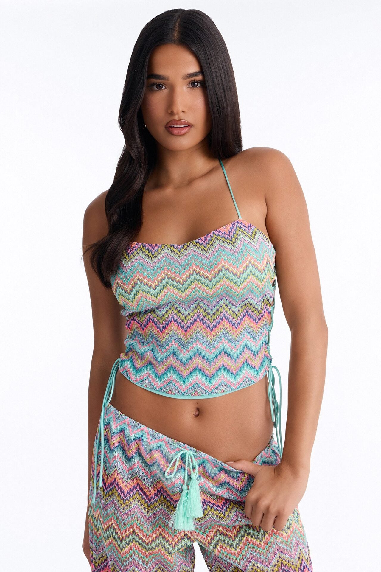 Island Time Only Crochet Pant Set - Multi Color image 2