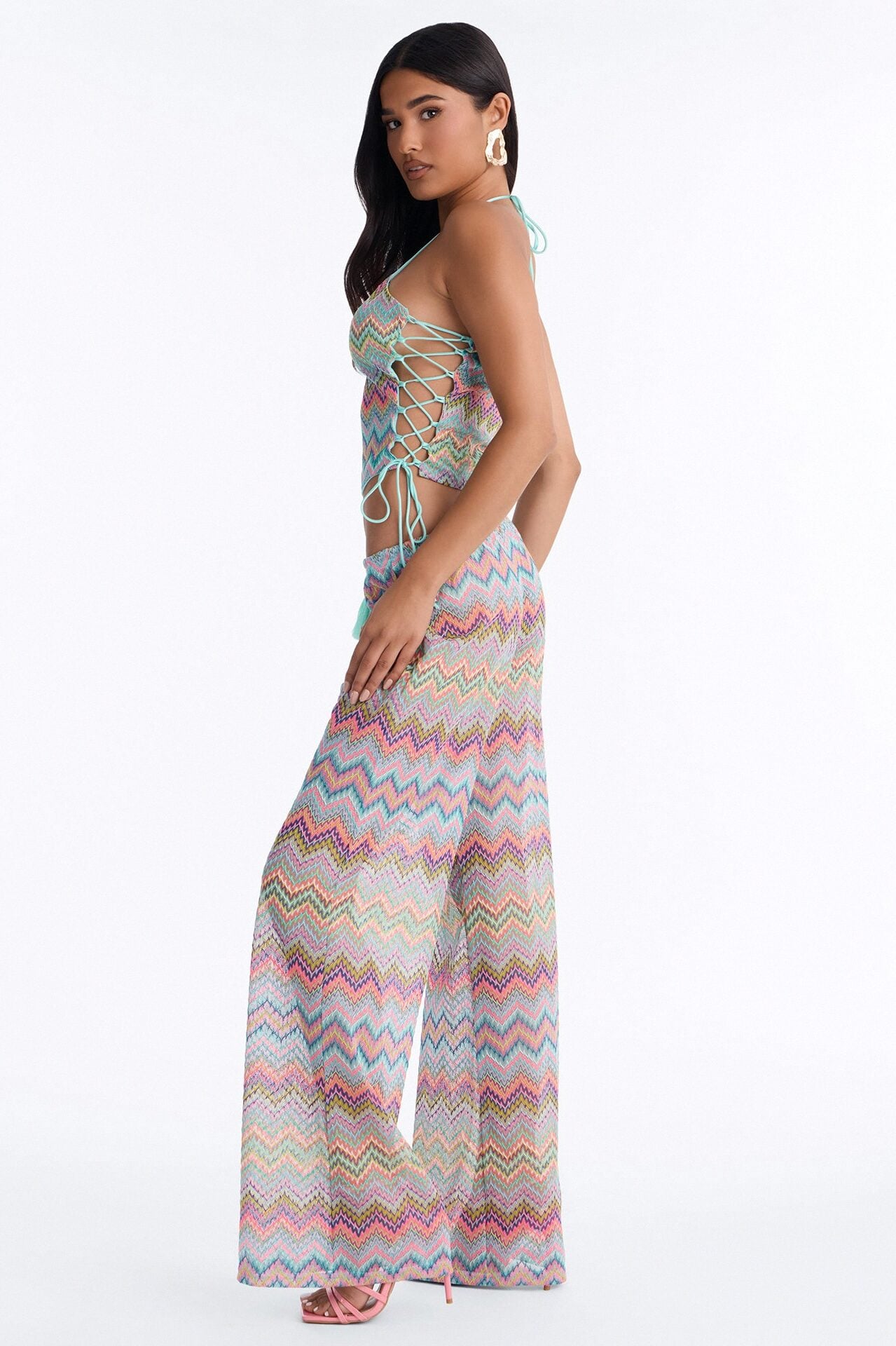 Island Time Only Crochet Pant Set - Multi Color image 4