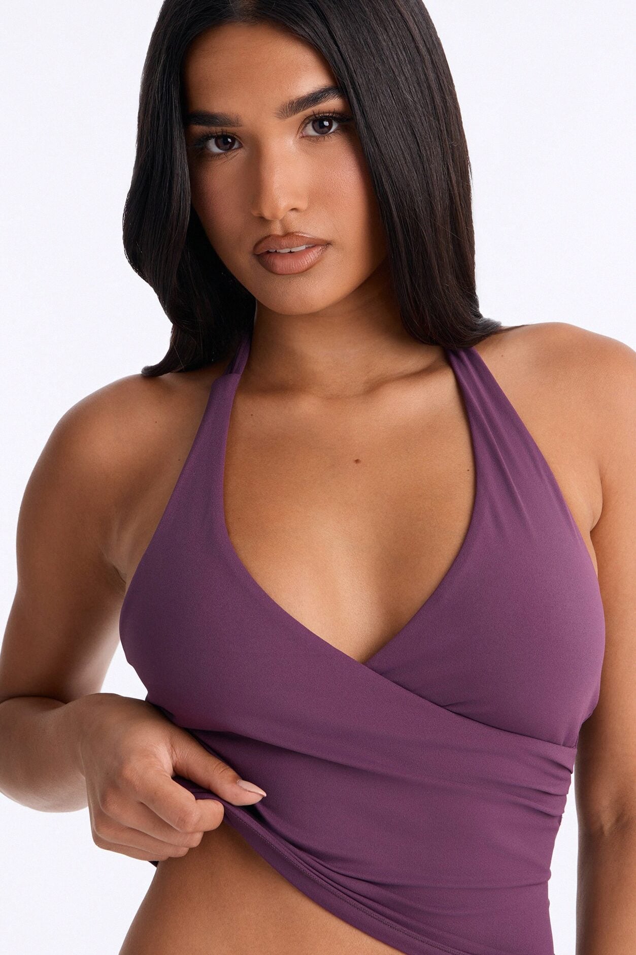 Riley Active Surplice Pant Set - Plum image 3