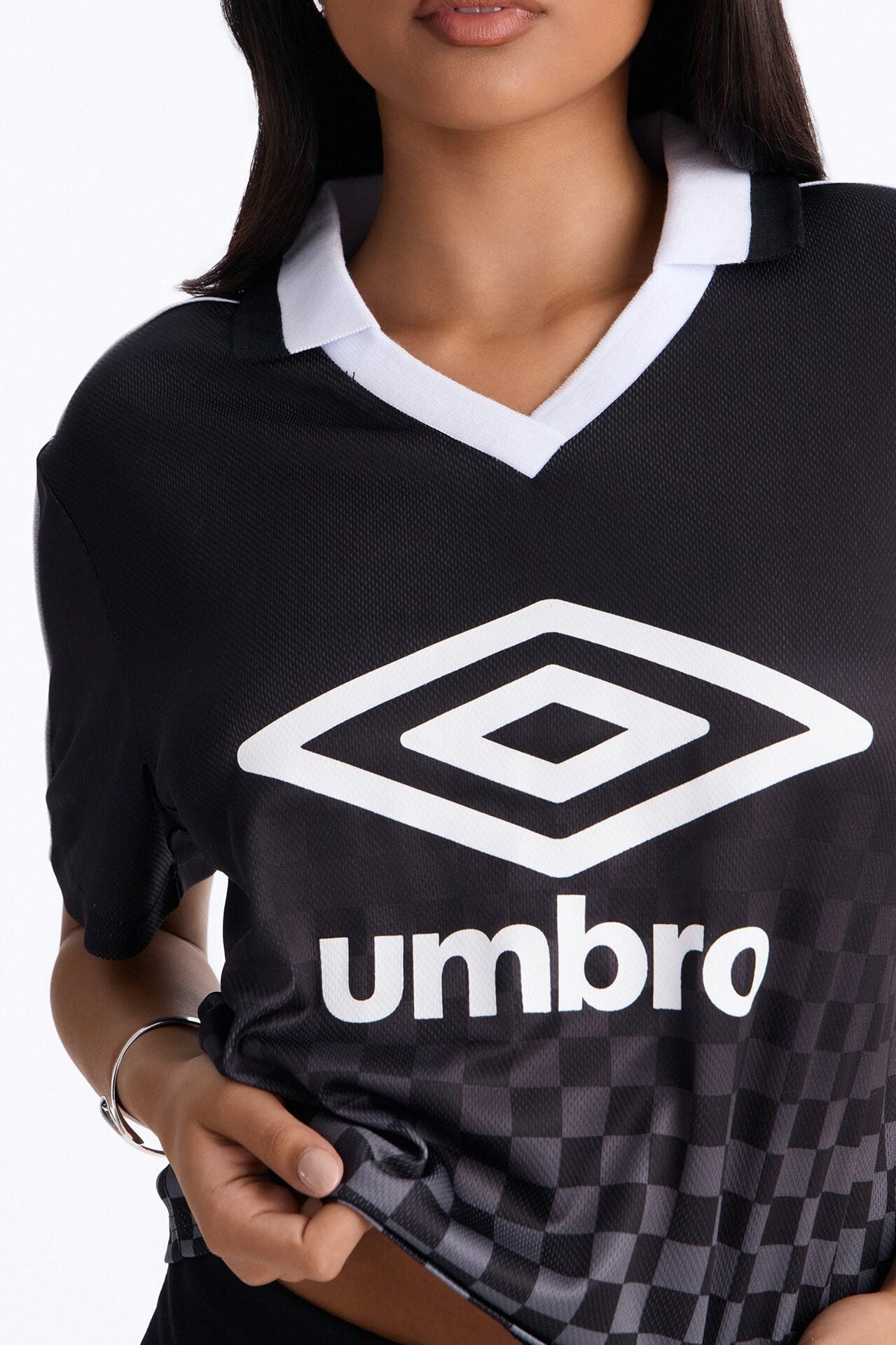 Umbro Checkered Athletic Soccer Jersey - Black image 3