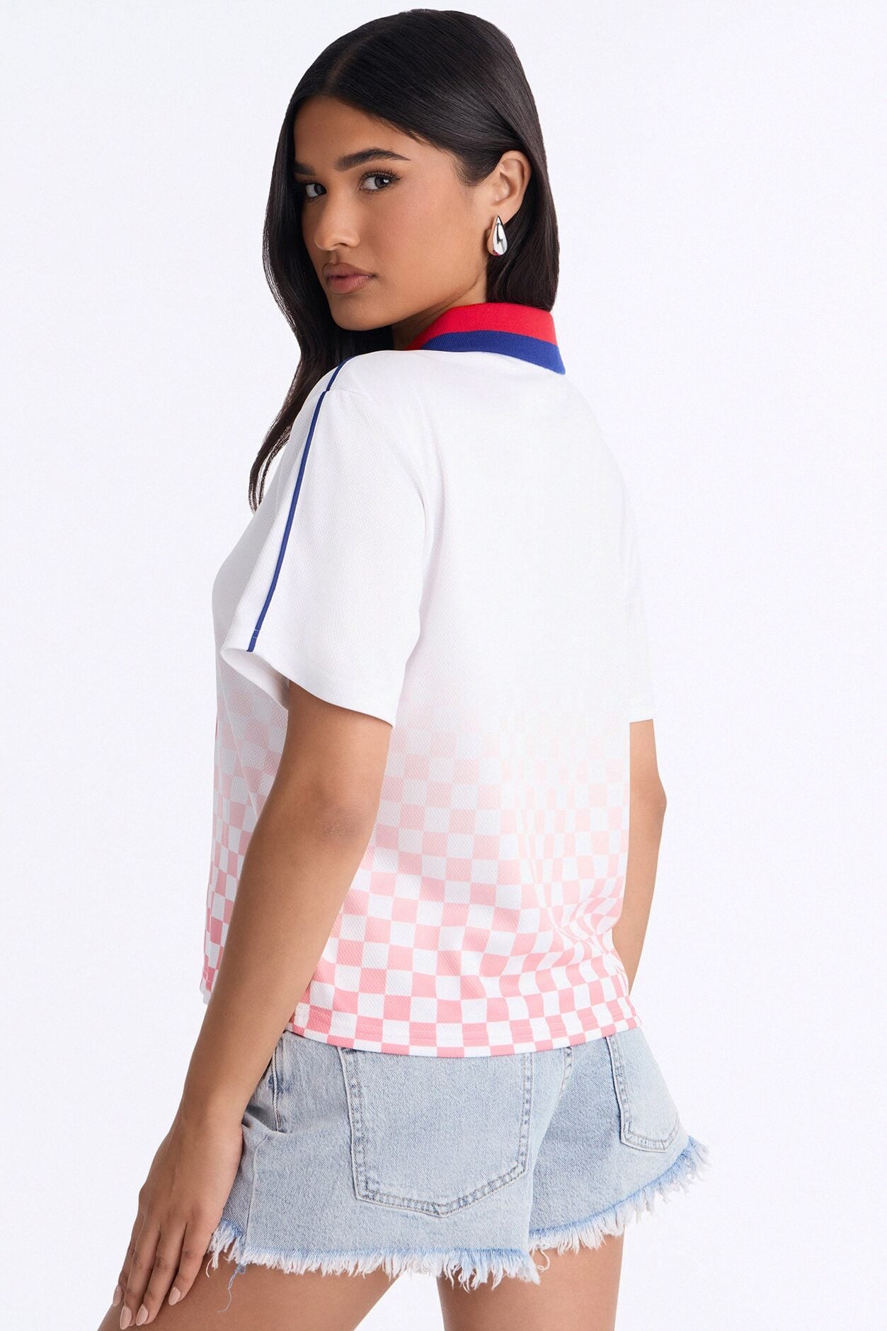 Umbro Checkered Soccer Jersey - White image 5