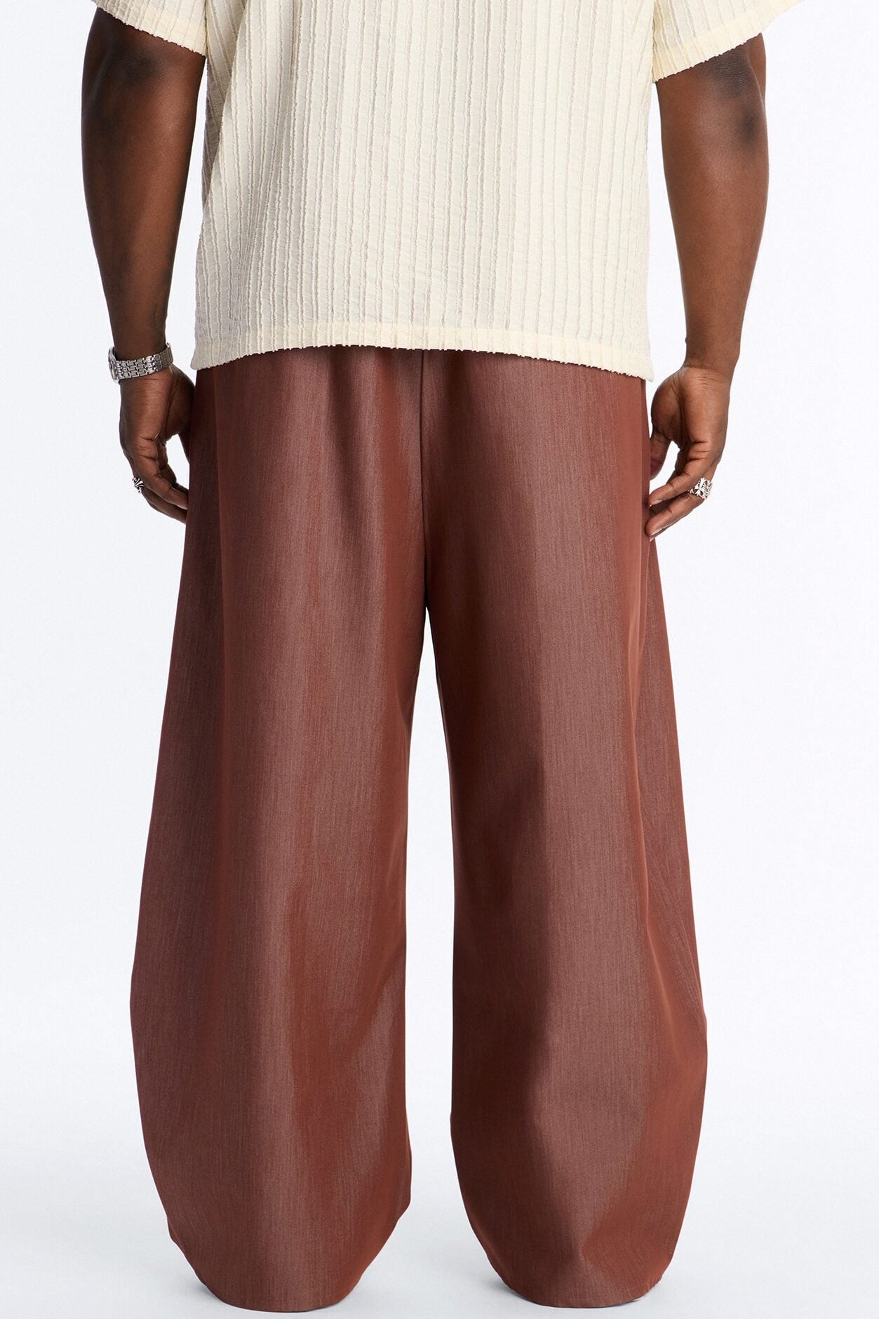 Barrel Bold Flow Trousers - Brown image 8