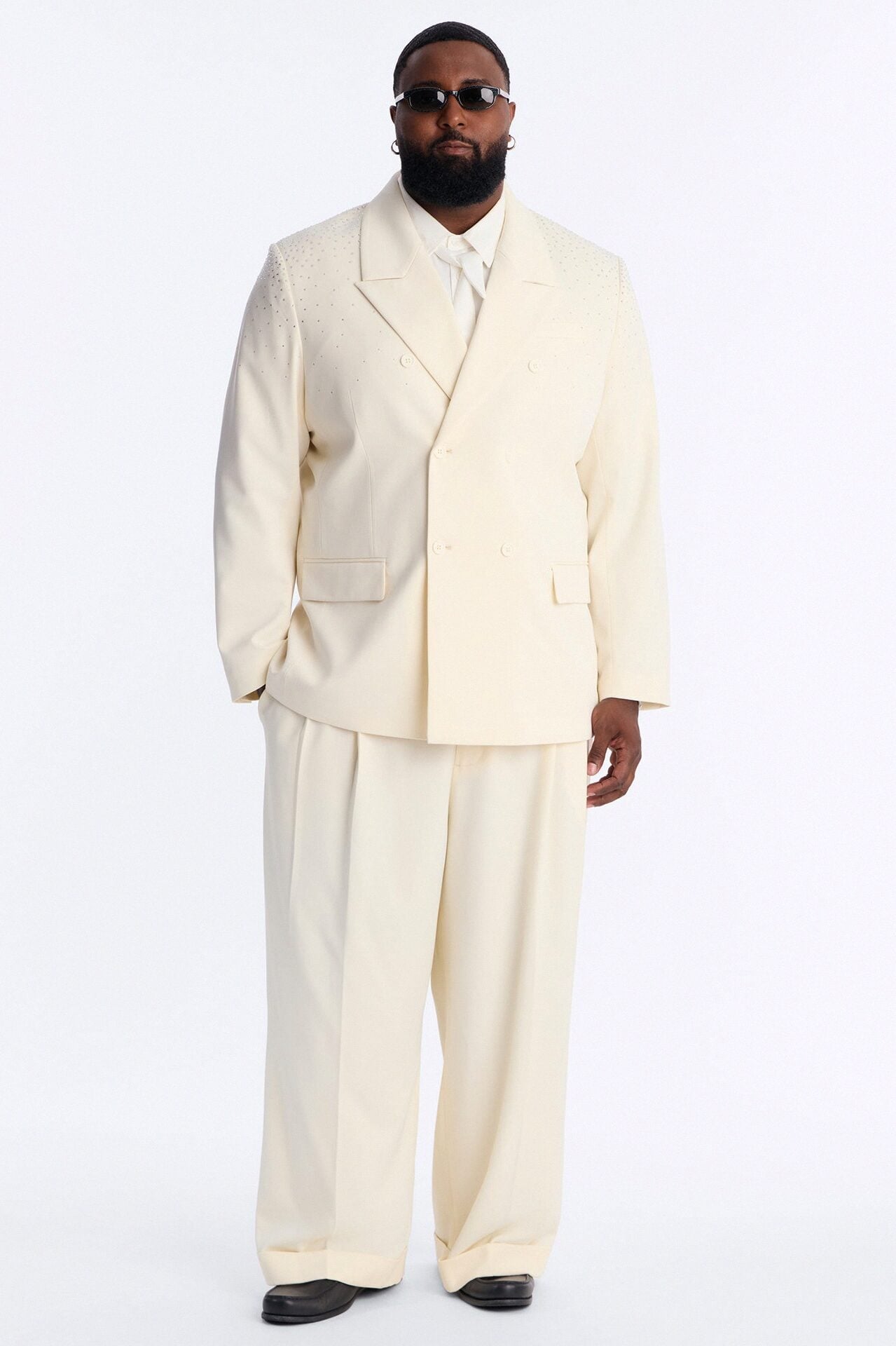Relaxed Star Gazer Embellished Jacket - Cream image 1