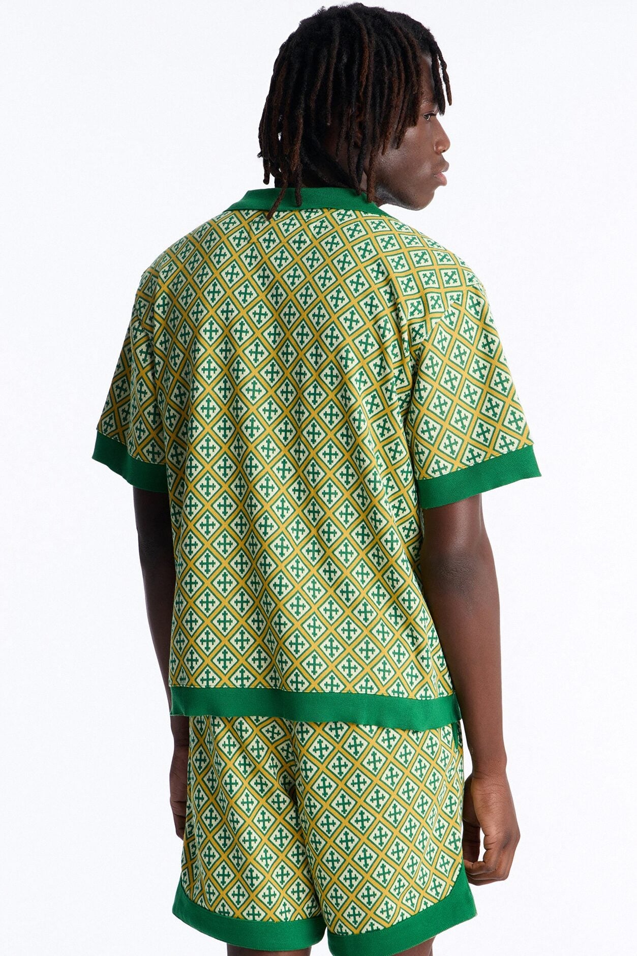 Tunis Medina Jacquard Button Up Shirt - Green image 4