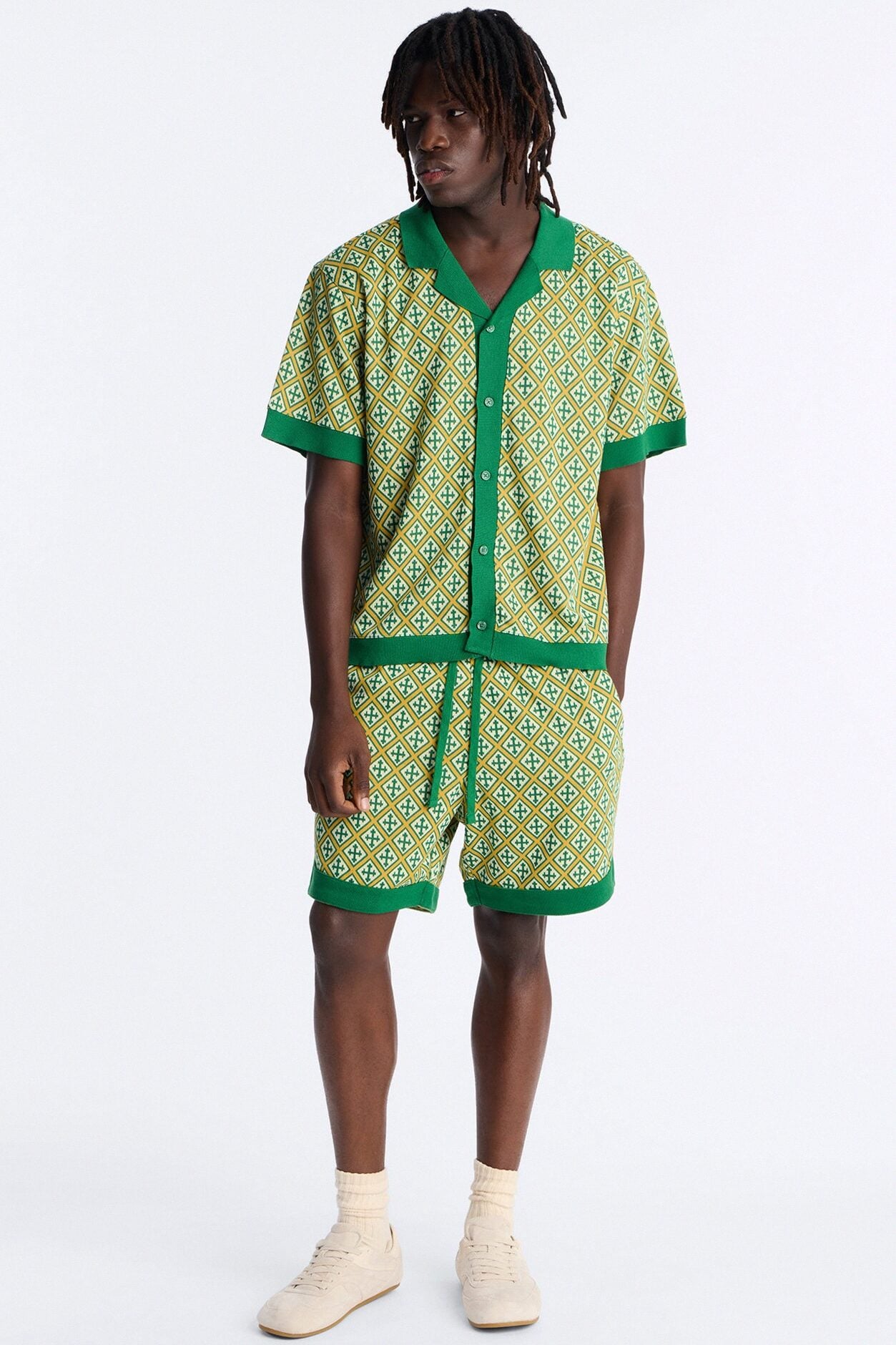 Relaxed Tunis Medina Jacquard Short - Green image 2