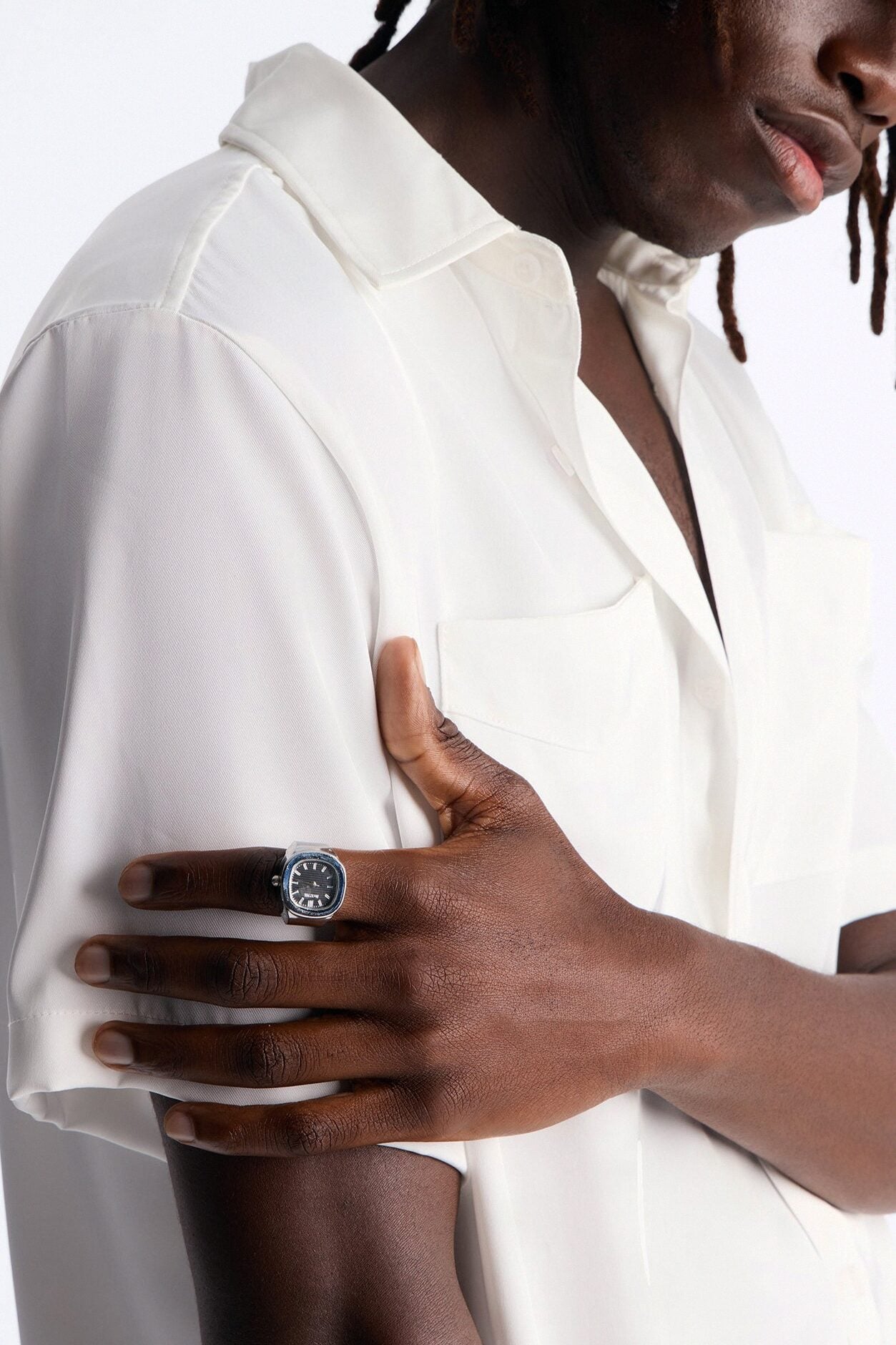 Round The Time Functional Watch Dial Ring - Silver image 2
