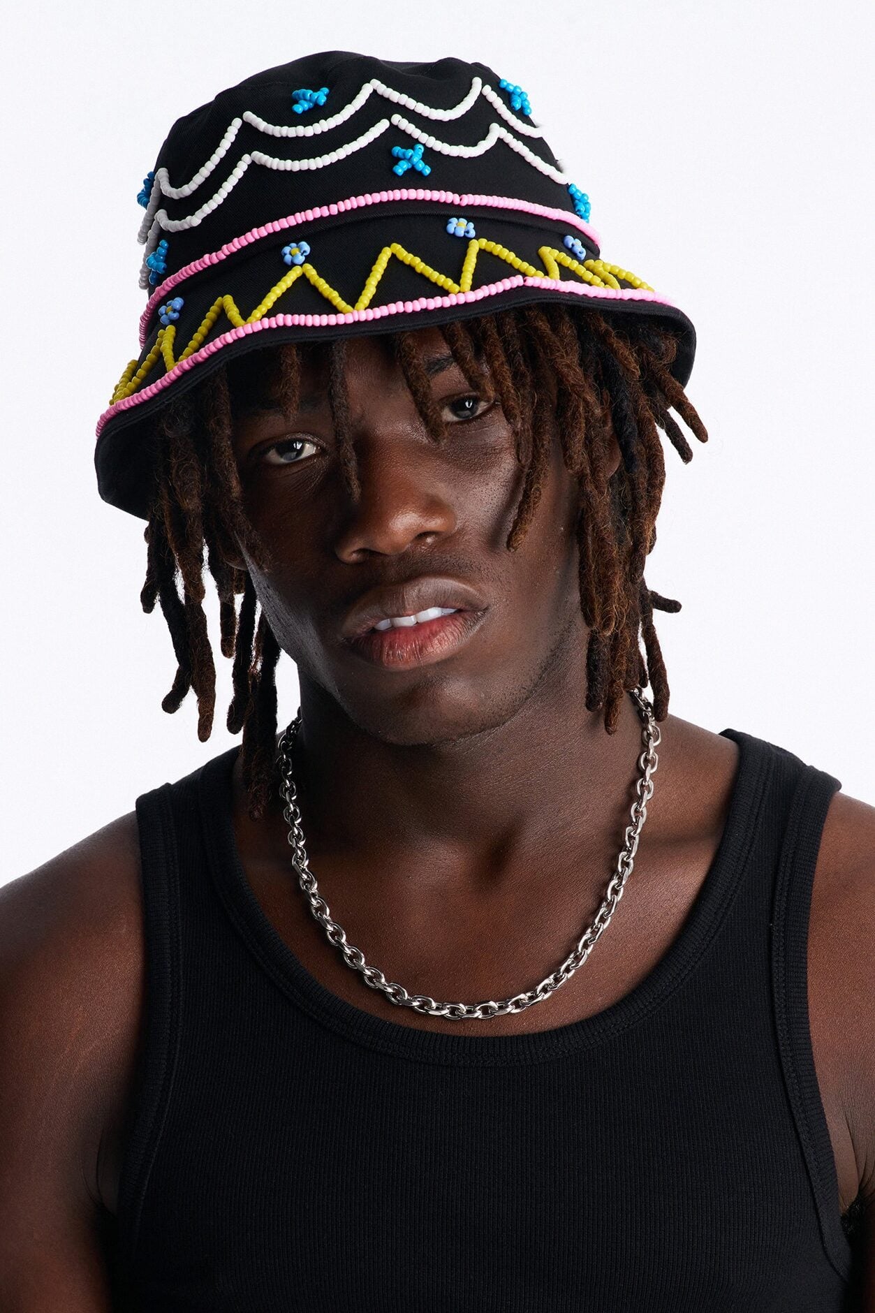 West Coast Beaded Bucket Hat - Black image 2
