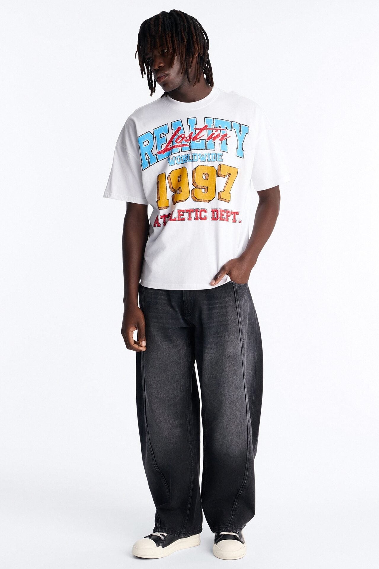 Lost In Reality Boxy Short Sleeve Tee - White image 2