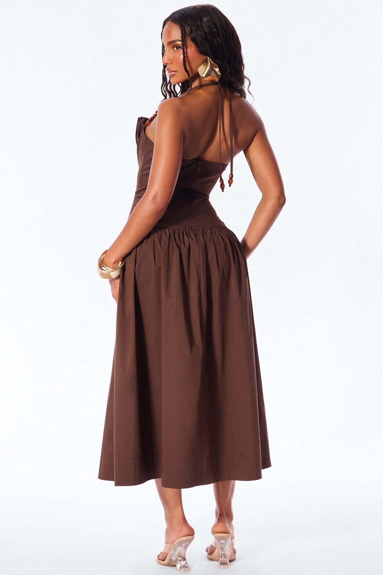 Daydream Poplin Midi Dress - Chocolate image 4
