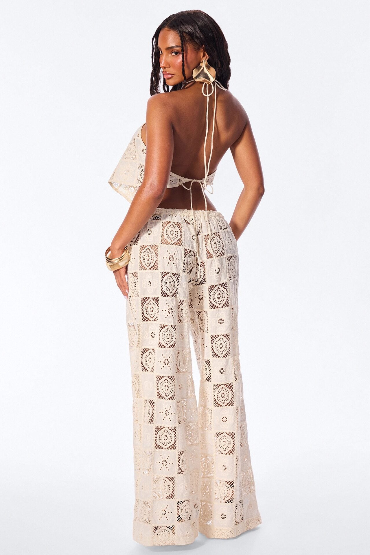 Juliette Crochet Pant Set - Off White image 4