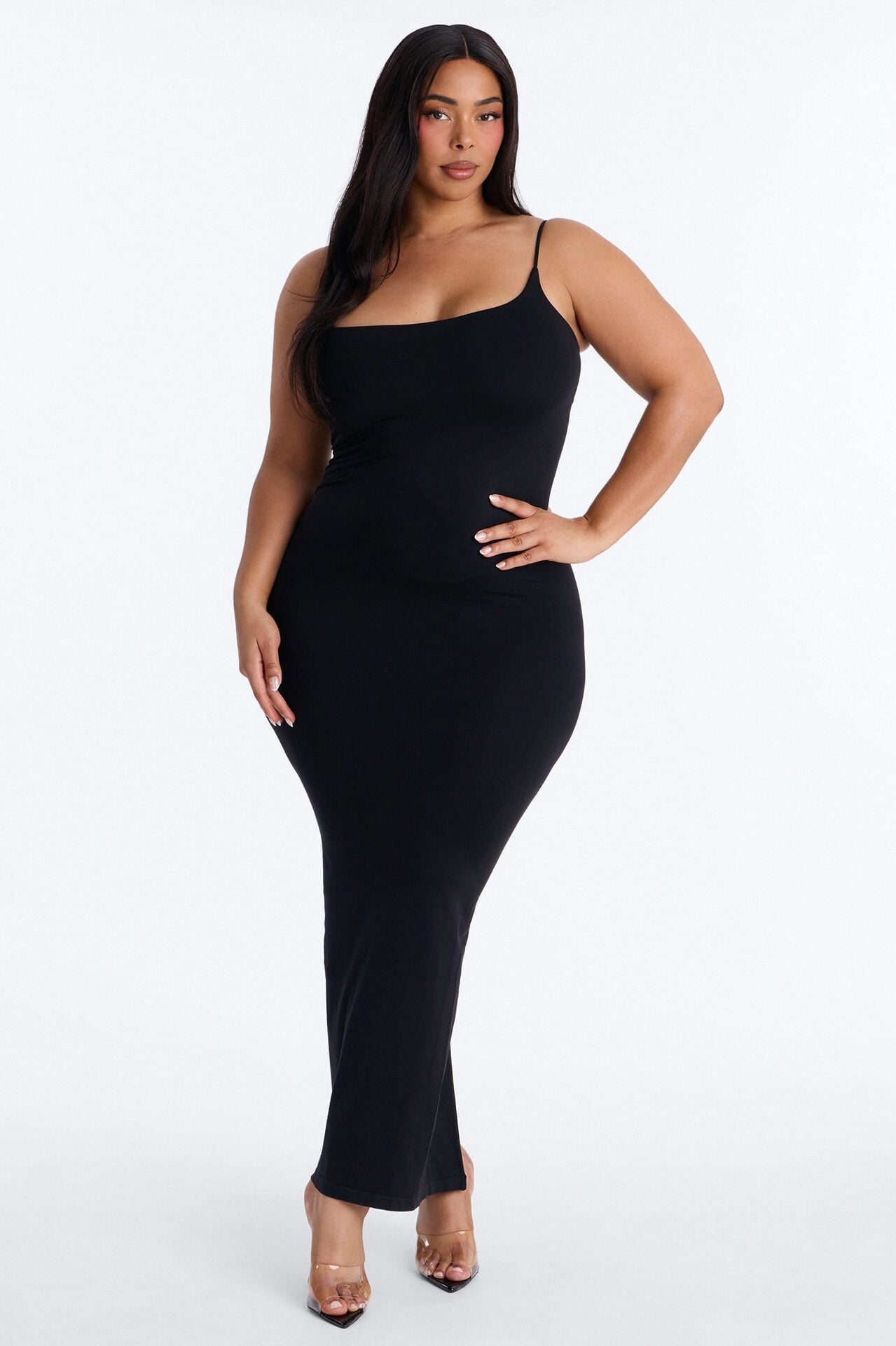 Seamless Smooth Double Lined Maxi Dress - Black image 1