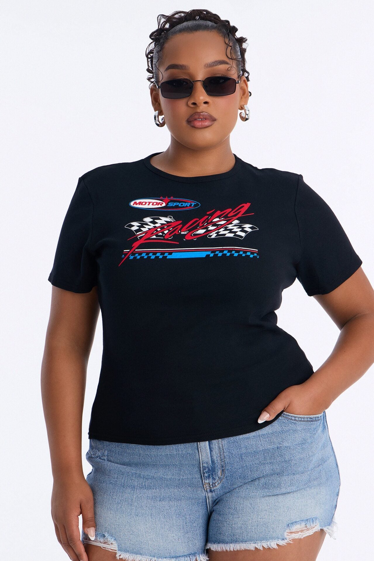 Racing Motors Fitted Baby Tee - Black image 5