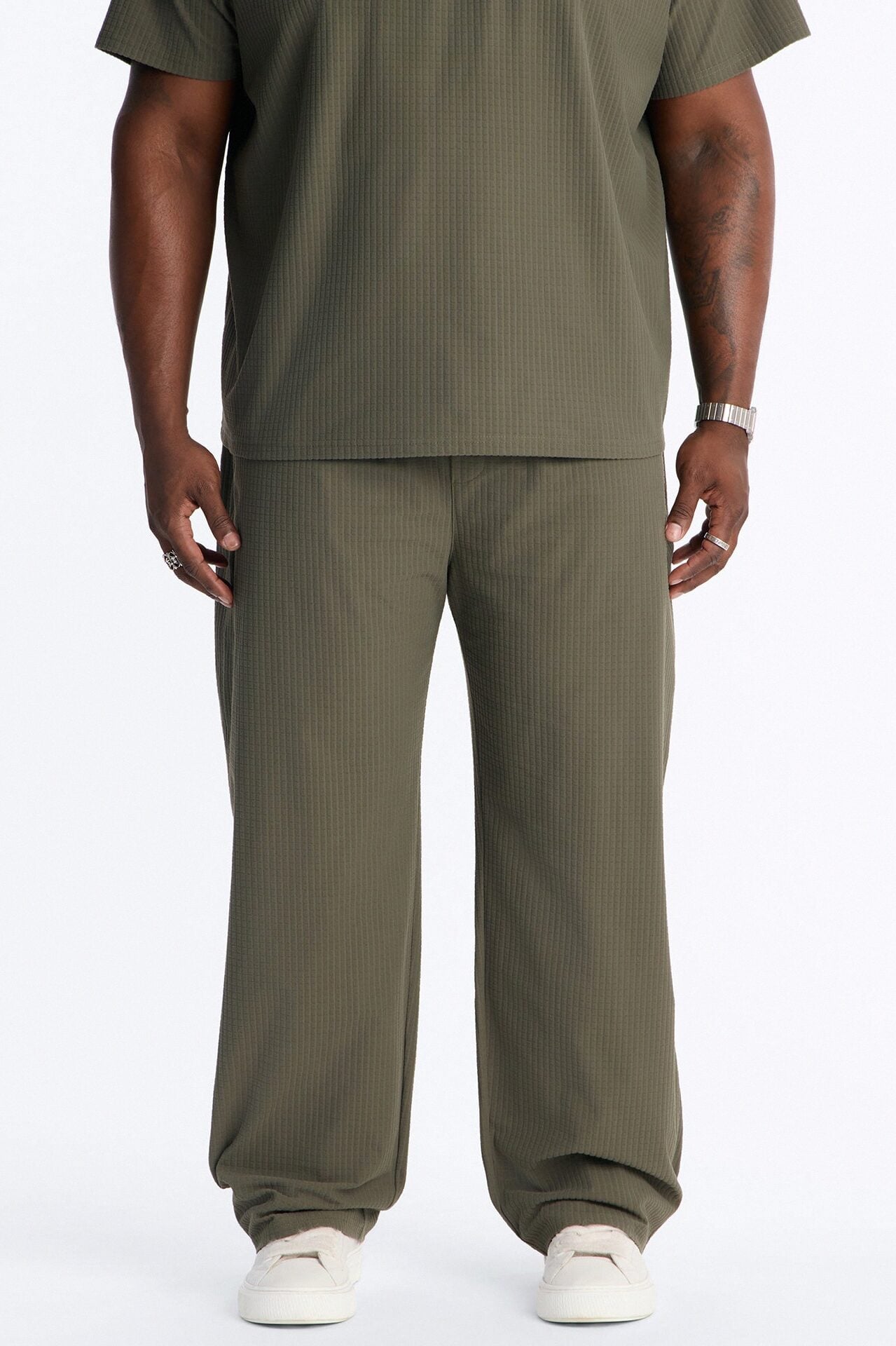 Terrance Textured Relaxed Pant - Olive image 1