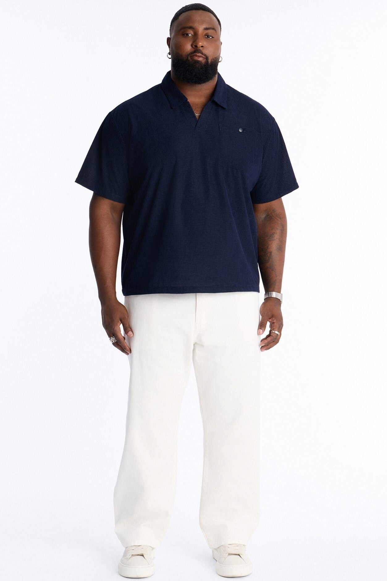Relaxed Corvino Polo - Navy image 1